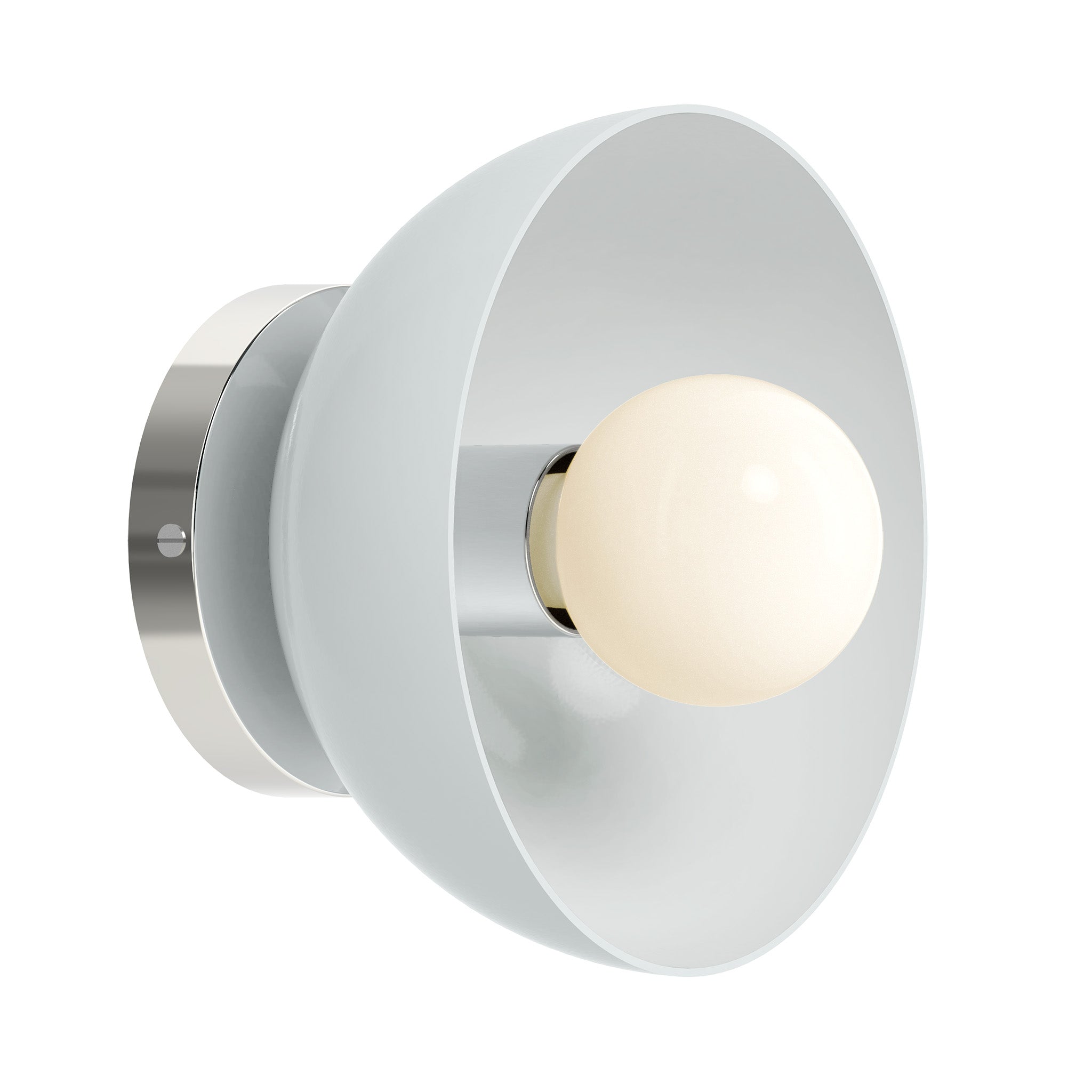Nickel and bone color Hemi sconce 8" Dutton Brown lighting