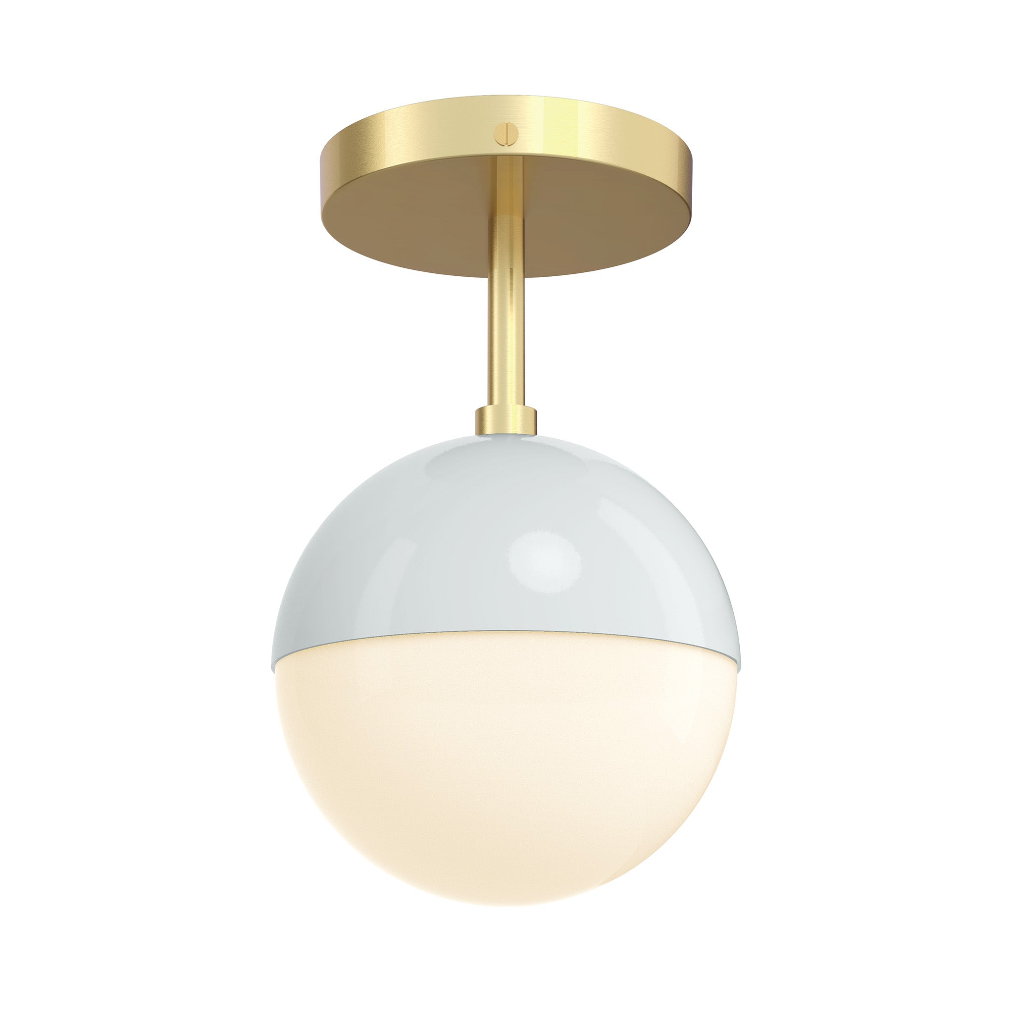 brass chalk color lure flush mount 6" dutton brown lighting