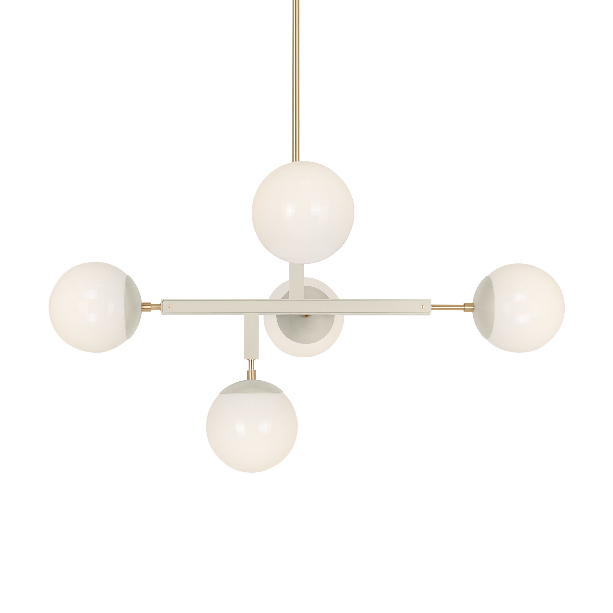 Brass and bone color Prisma chandelier 35" Dutton Brown lighting