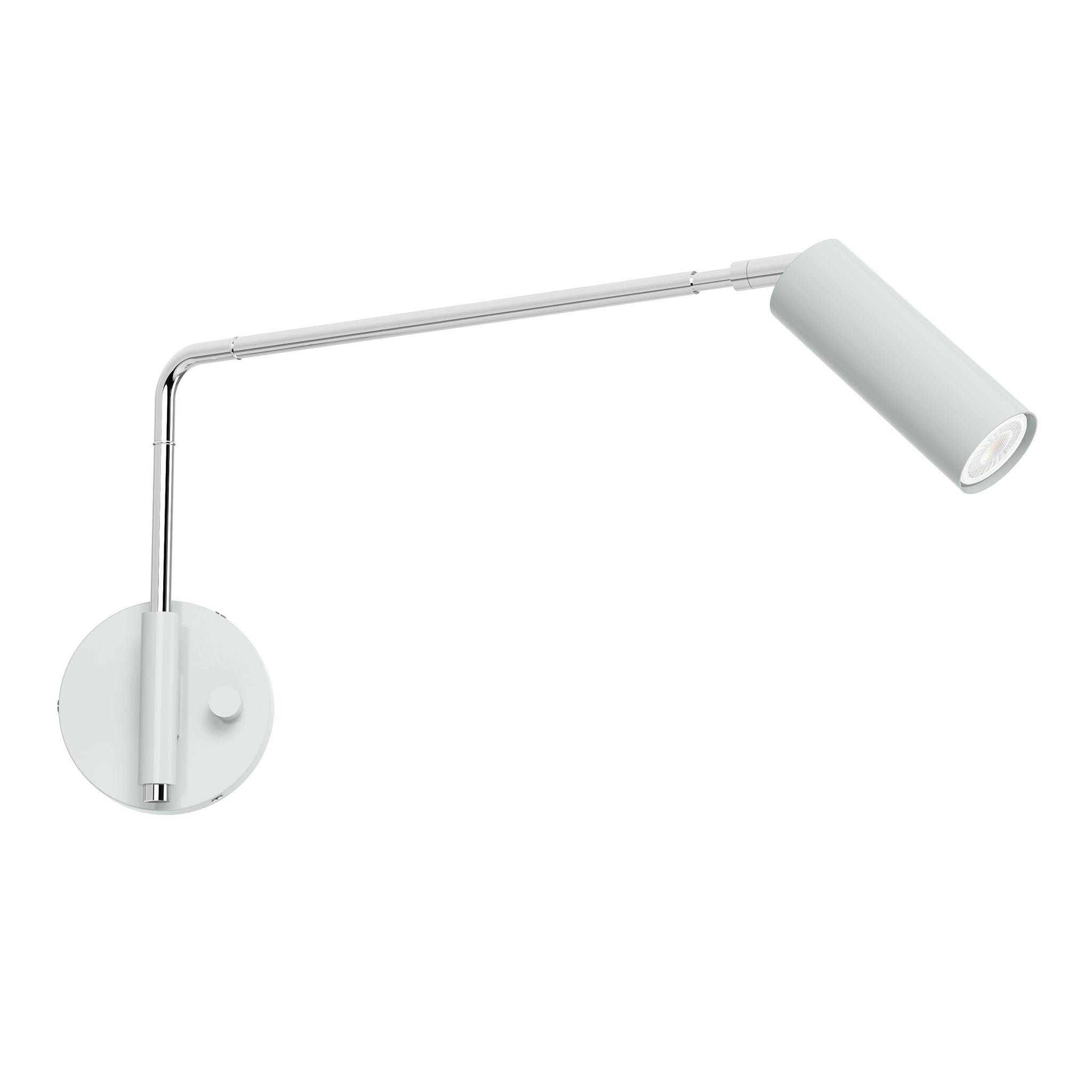 nickel chalk color reader swing arm sconce - 17" arm dutton brown lighting
