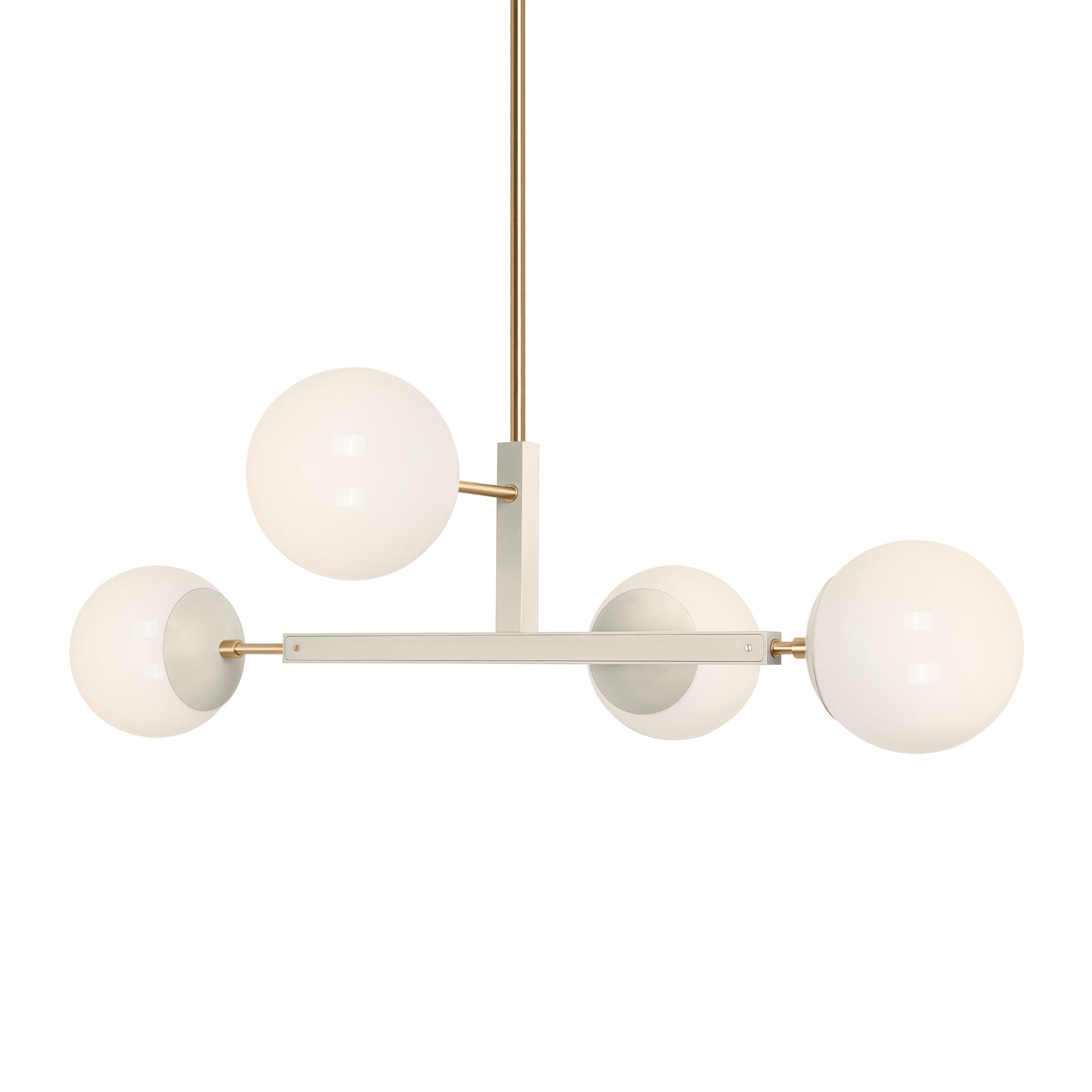 Brass and bone color Status chandelier 35" Dutton Brown lighting