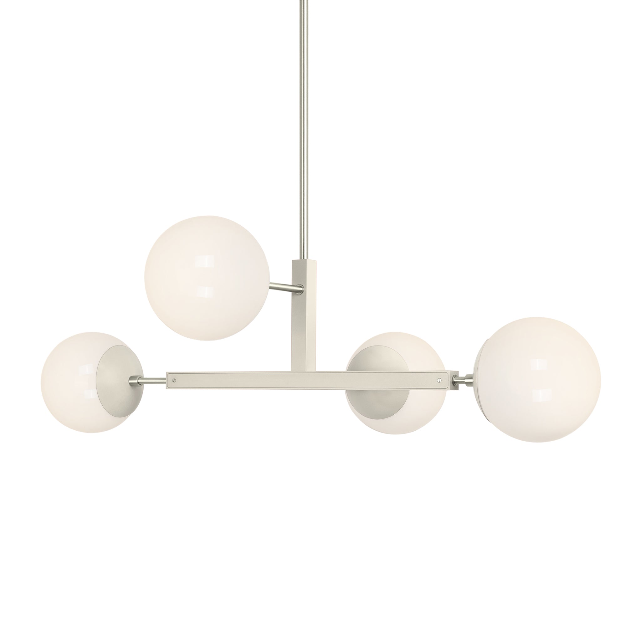 Nickel and bone color Status chandelier 35" Dutton Brown lighting