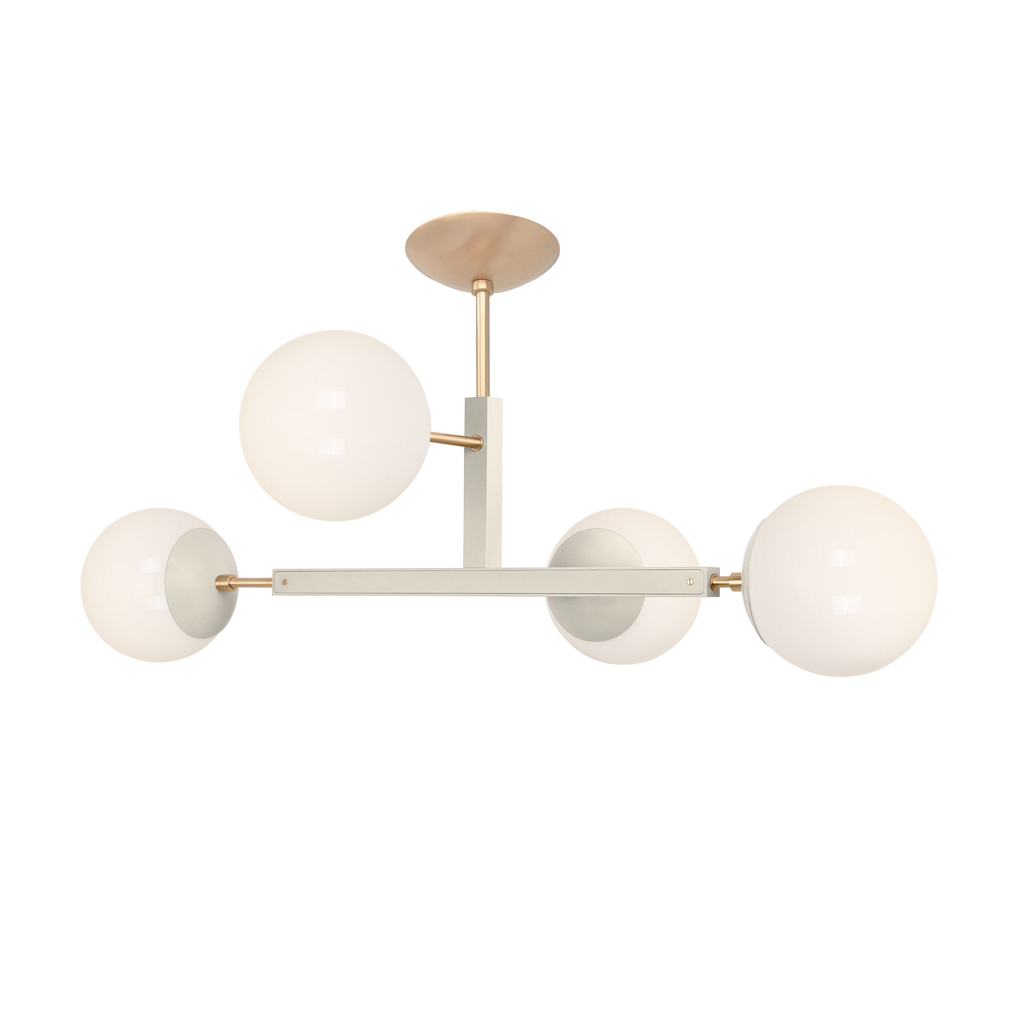 Brass and bone color Status flush mount Dutton Brown lighting