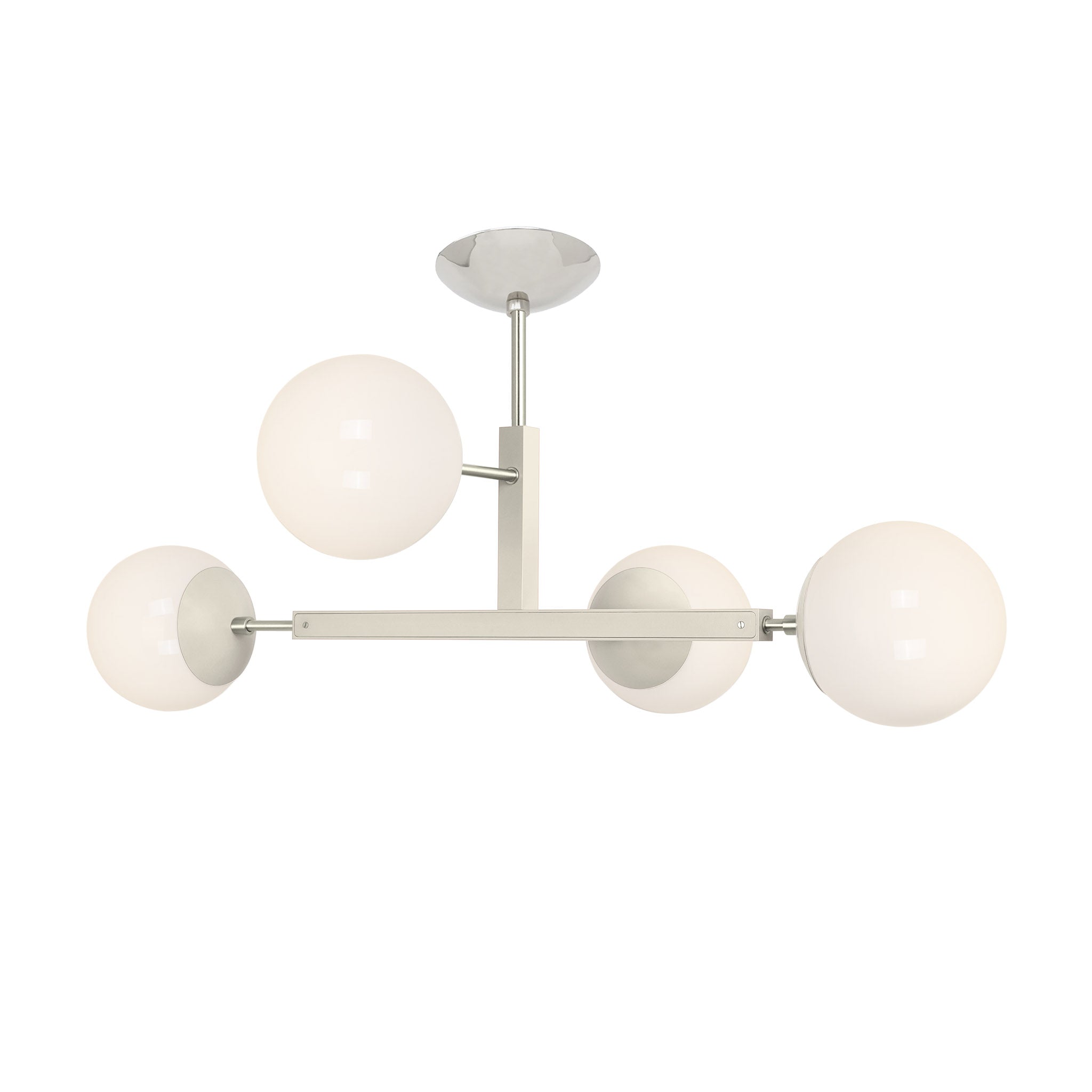 Nickel and bone color Status flush mount Dutton Brown lighting