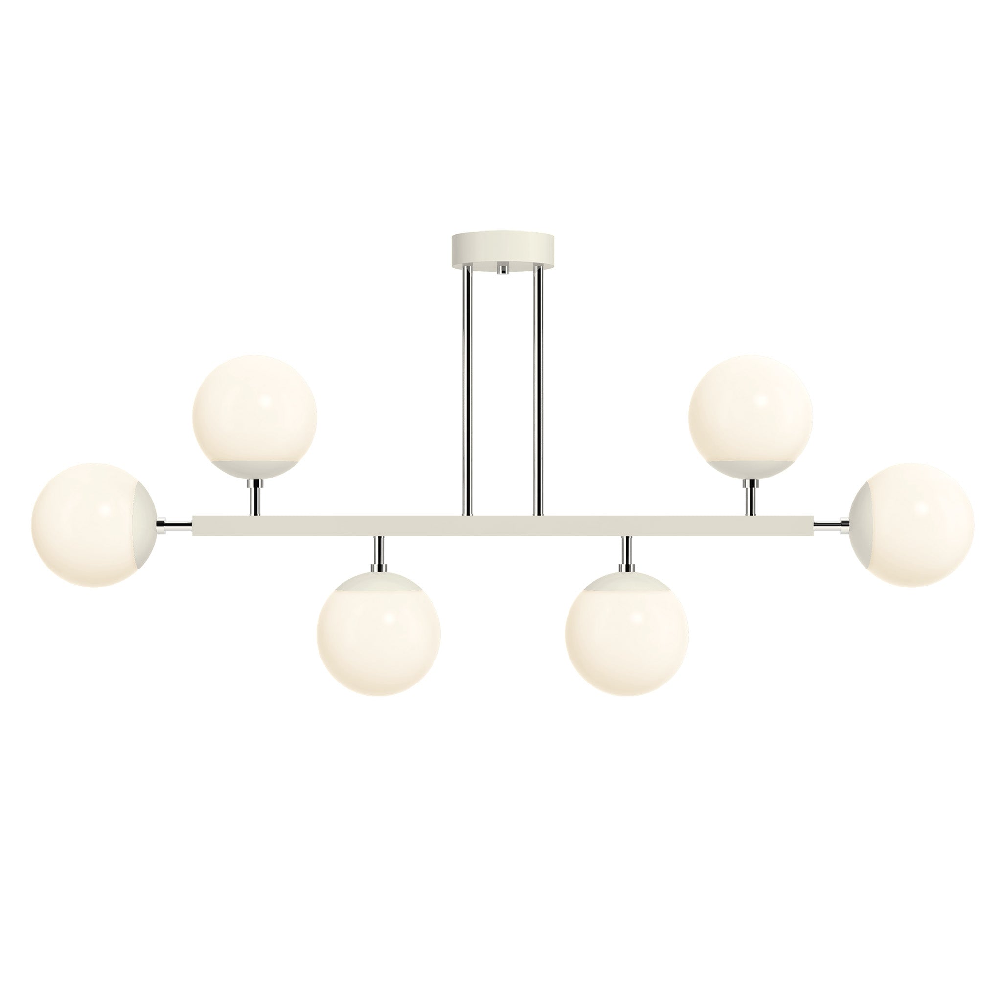 nickel and bone Color Axia Globe Chandelier 46" Dutton Brown lighting