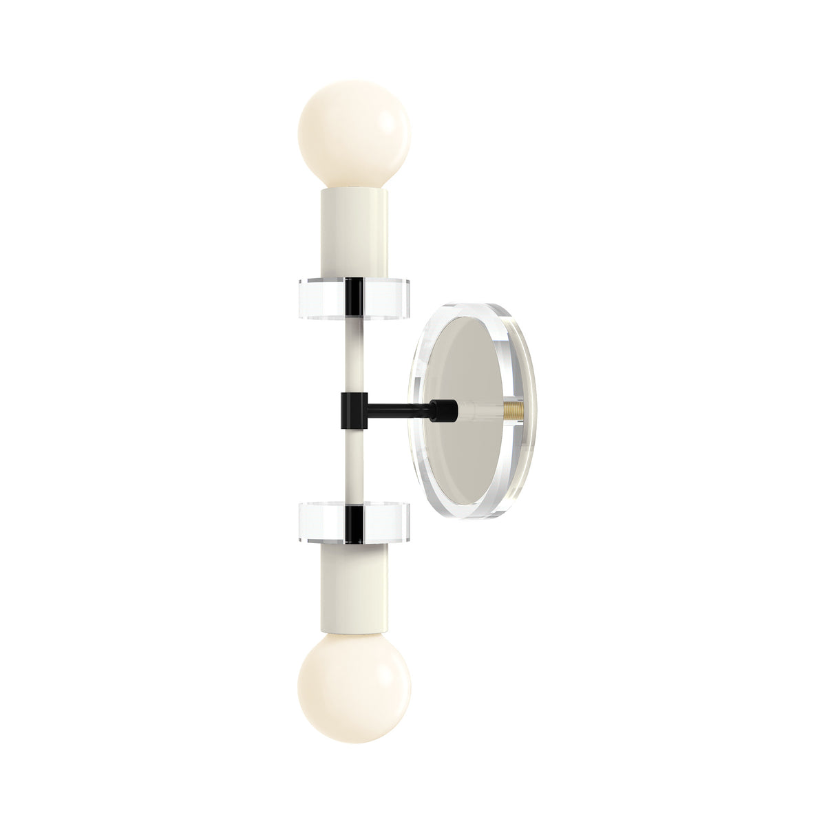 Black and Bone Bianca Acrylic Wall Sconce 12" Dutton Brown Lighting