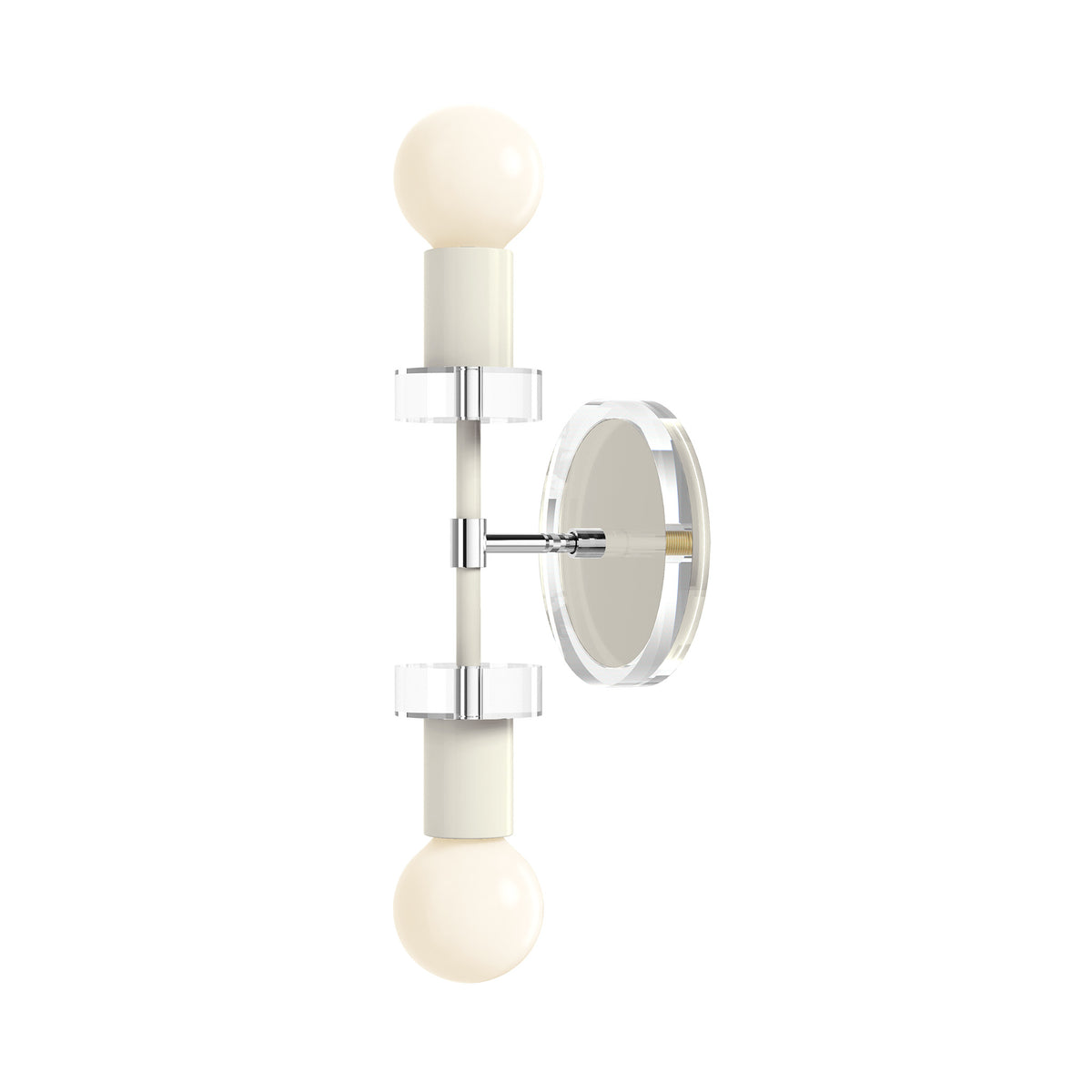 Nickel and Bone Bianca Acrylic Wall Sconce 12" Dutton Brown Lighting