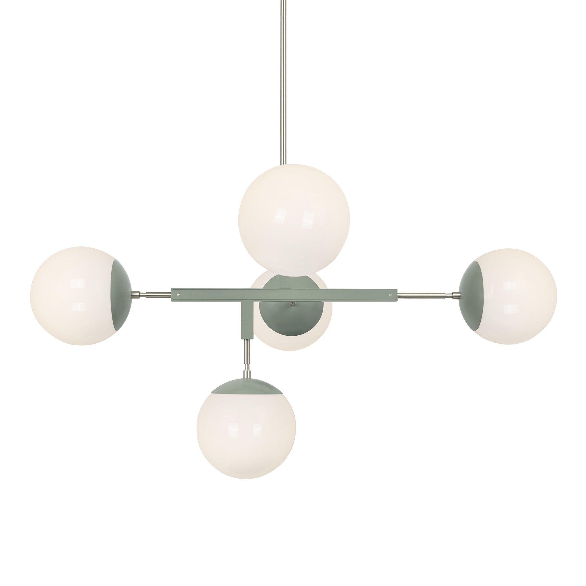 Nickel and spa color Big Prisma chandelier 42" Dutton Brown lighting
