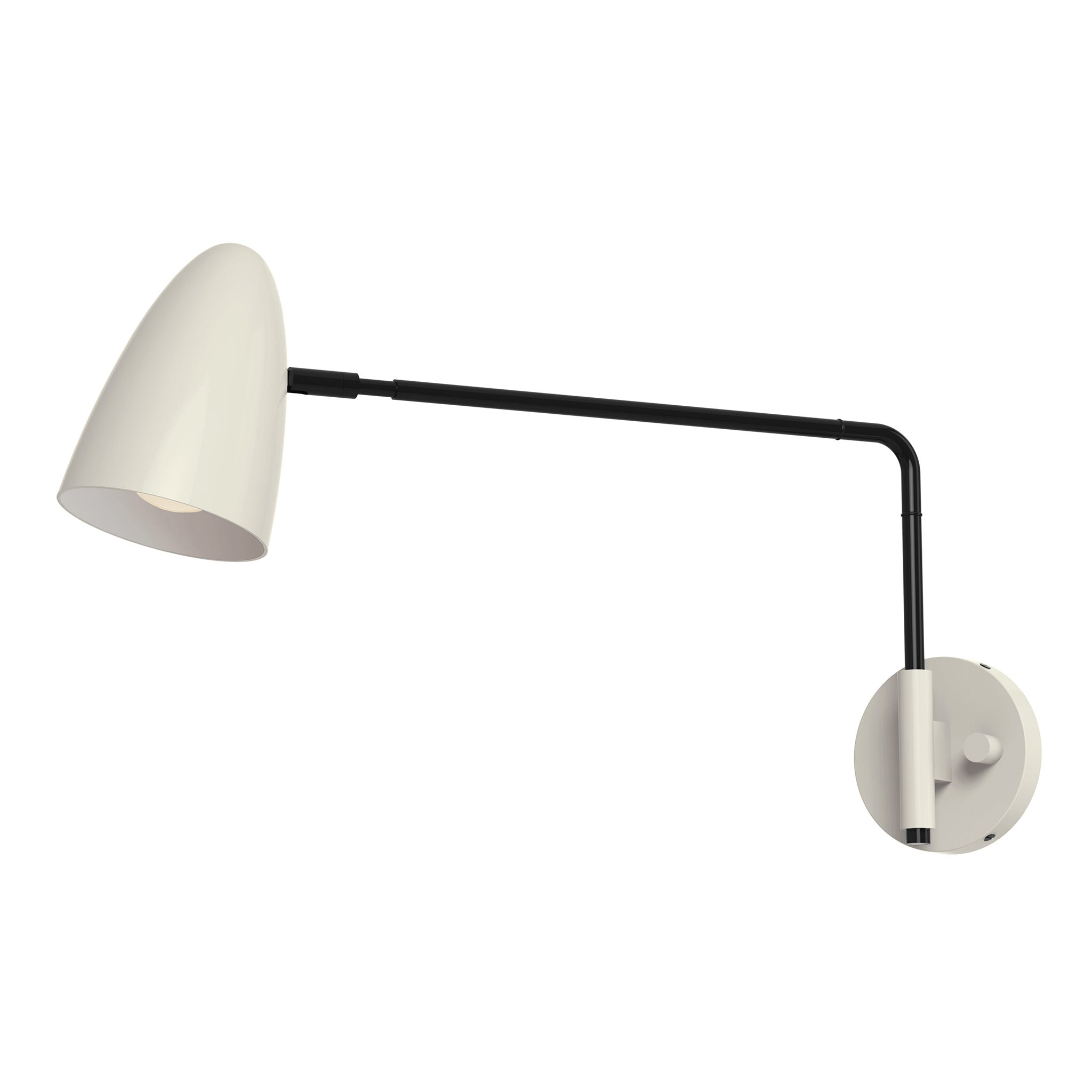 black bone color boom swing arm sconce - 17" arm dutton brown lighting