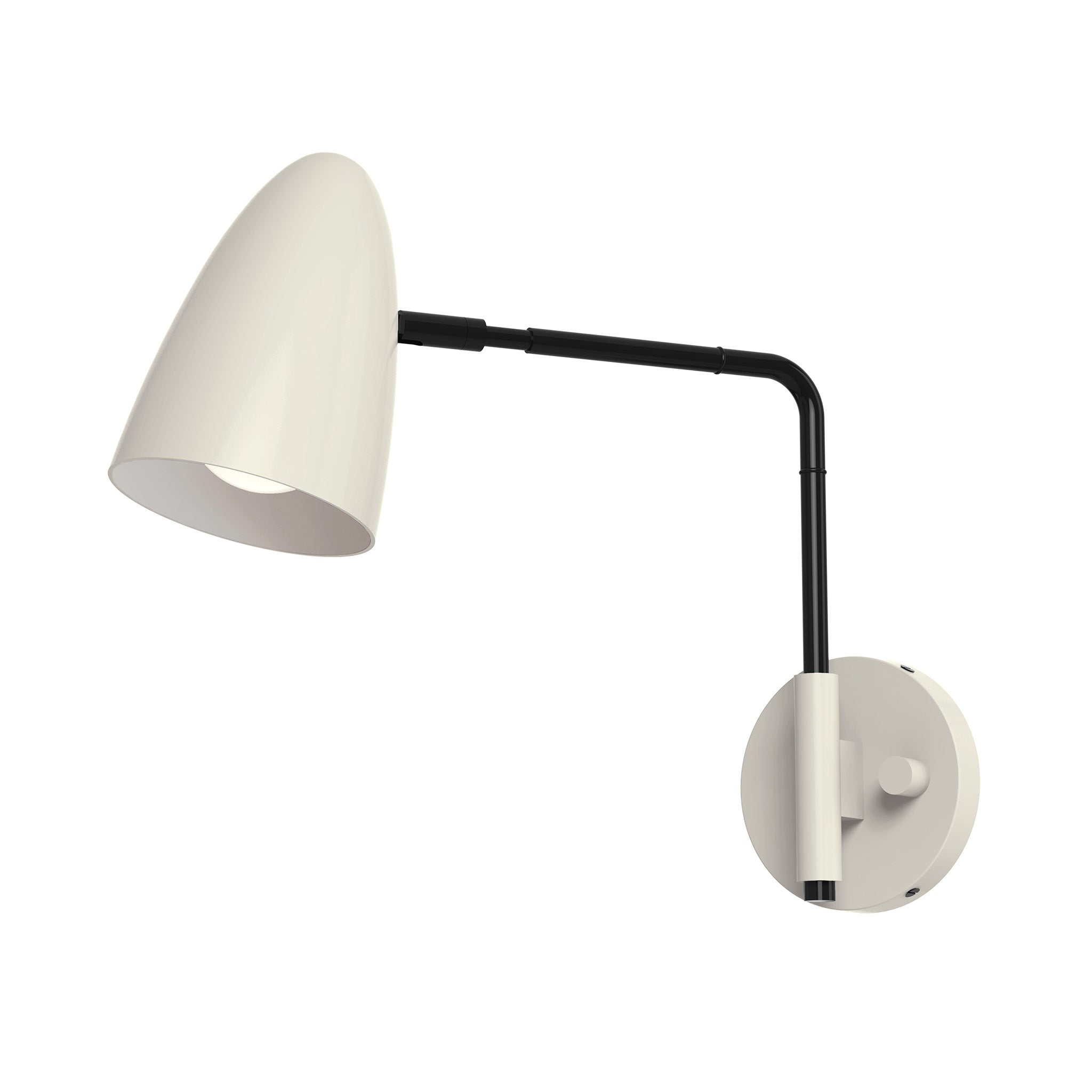 black bone color boom swing arm sconce - 9" arm dutton brown lighting