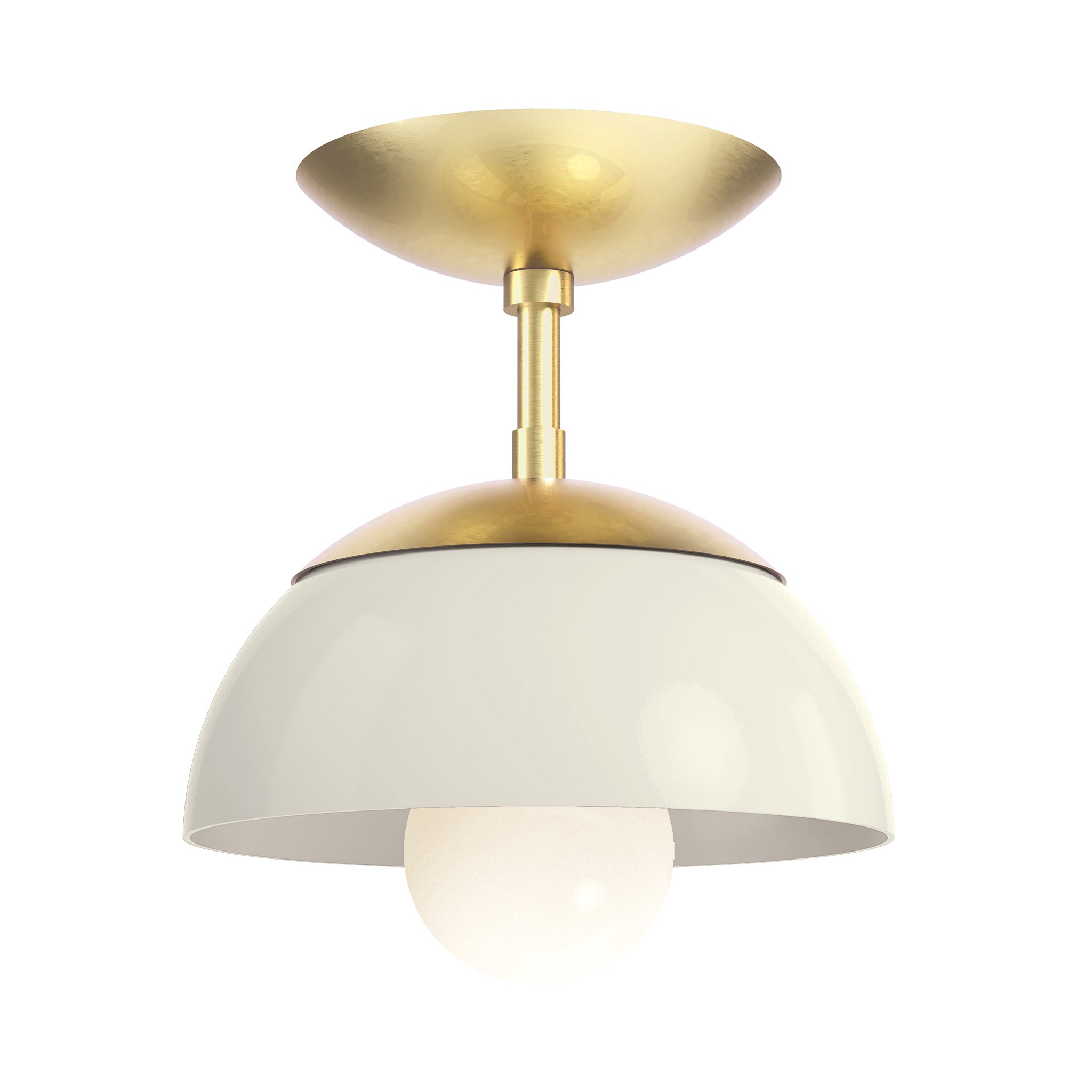 brass bone color cadbury flush mount 8" dutton brown lighting