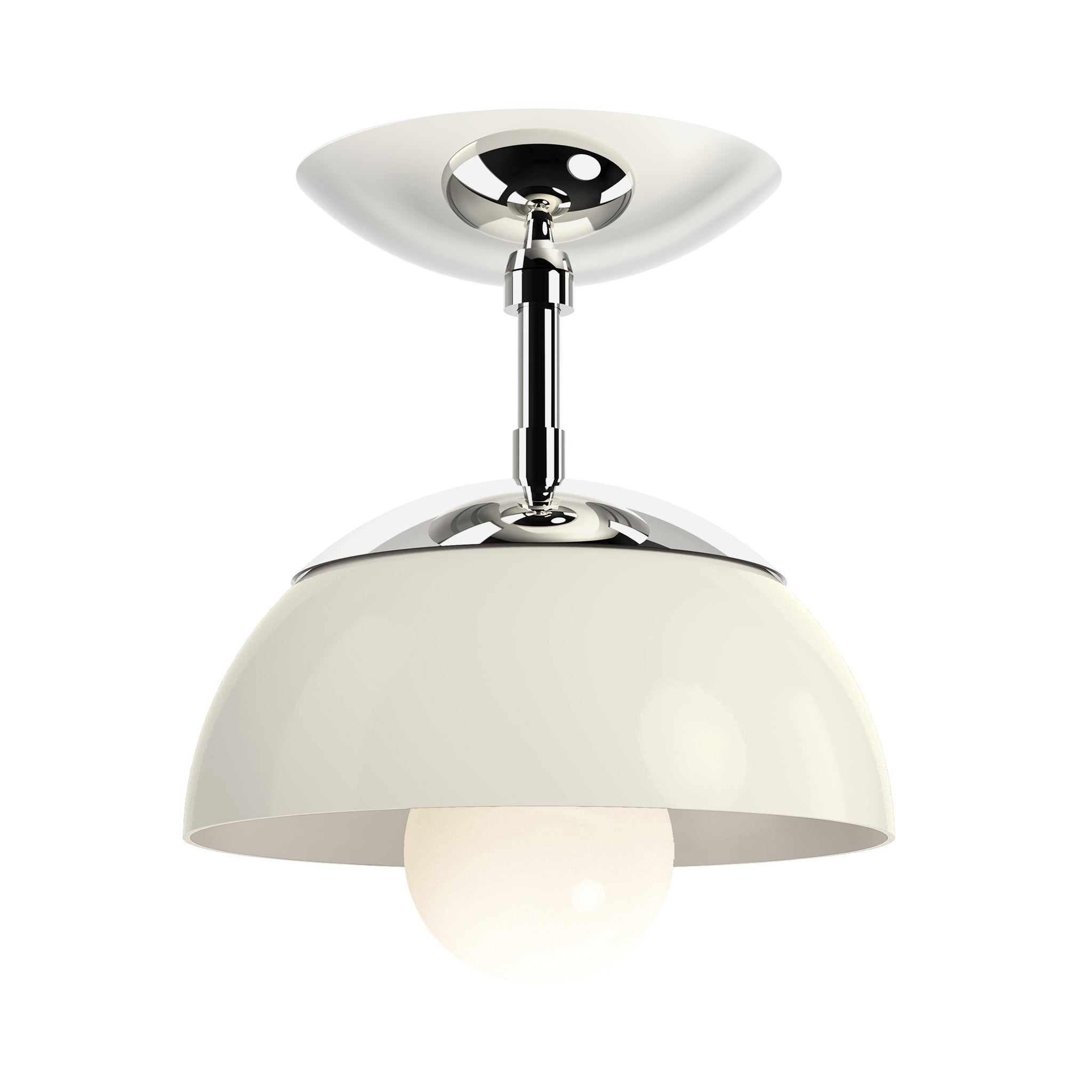 nickel bone color cadbury flush mount 8" dutton brown lighting