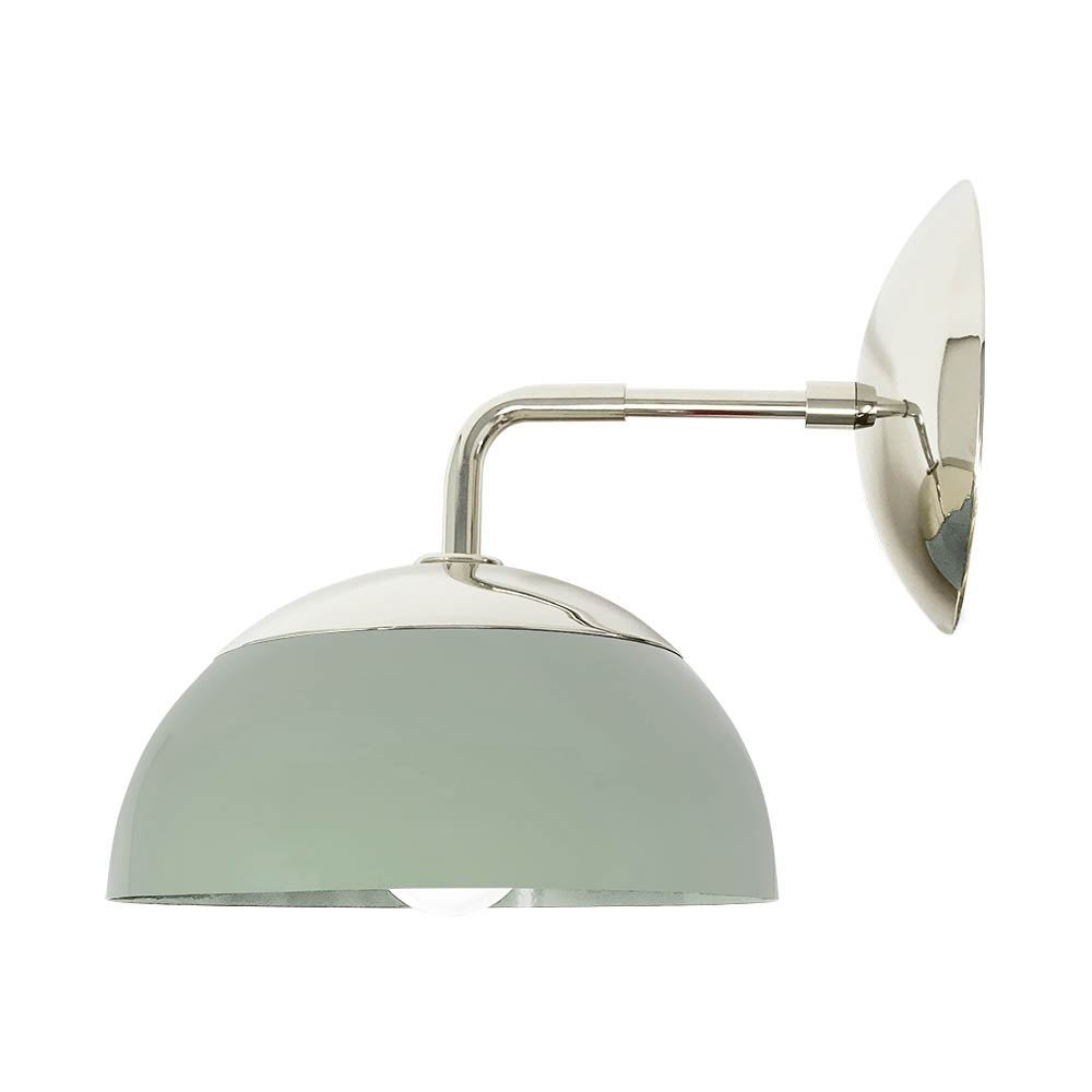 nickel and spa green color Cadbury sconce 8" Dutton Brown lighting