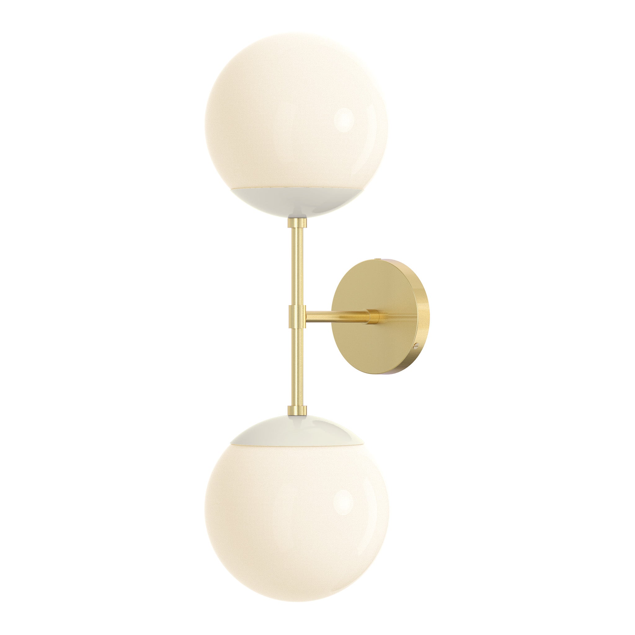 brass bone color cap double sconce 8" dutton brown lighting