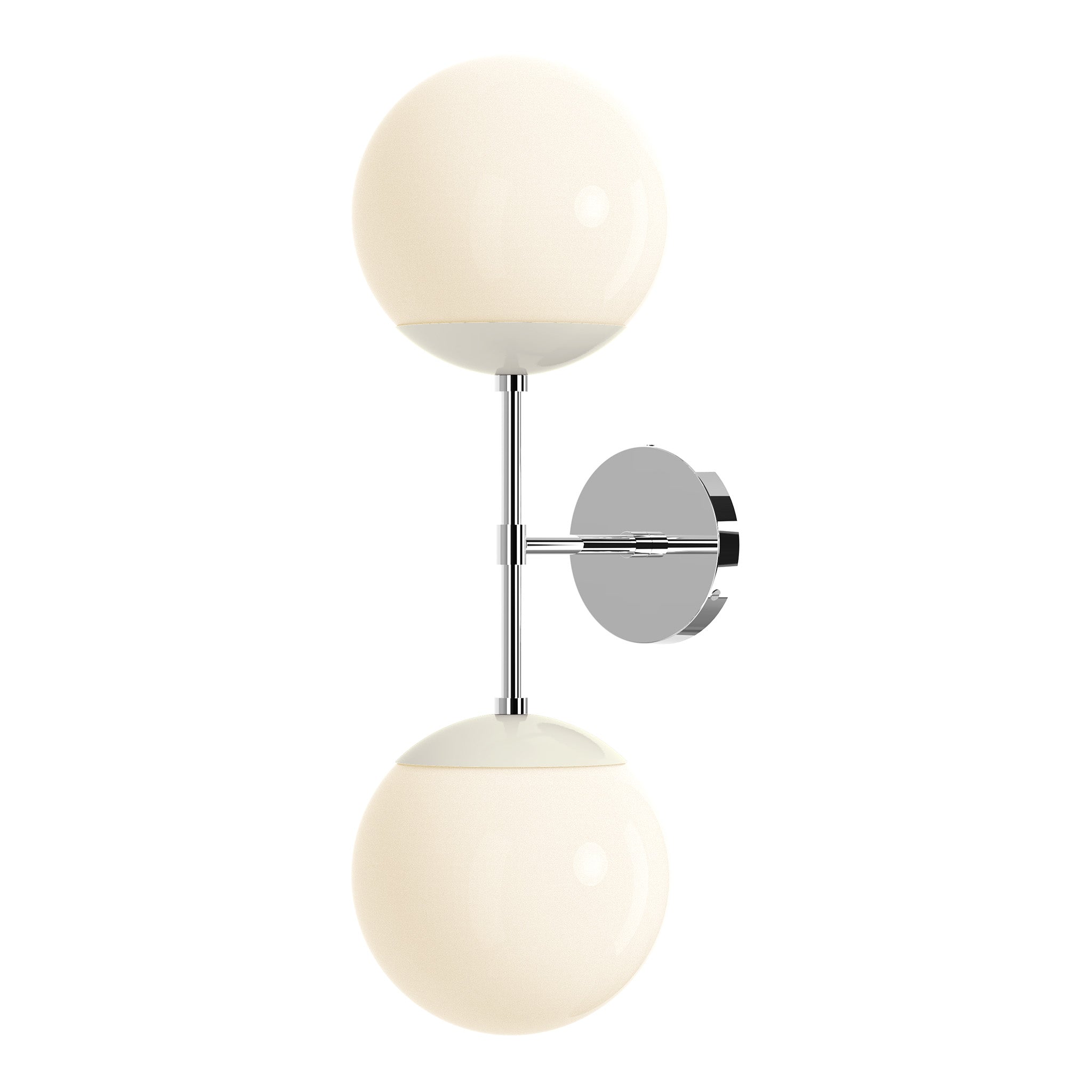 nickel bone color cap double sconce 8" dutton brown lighting