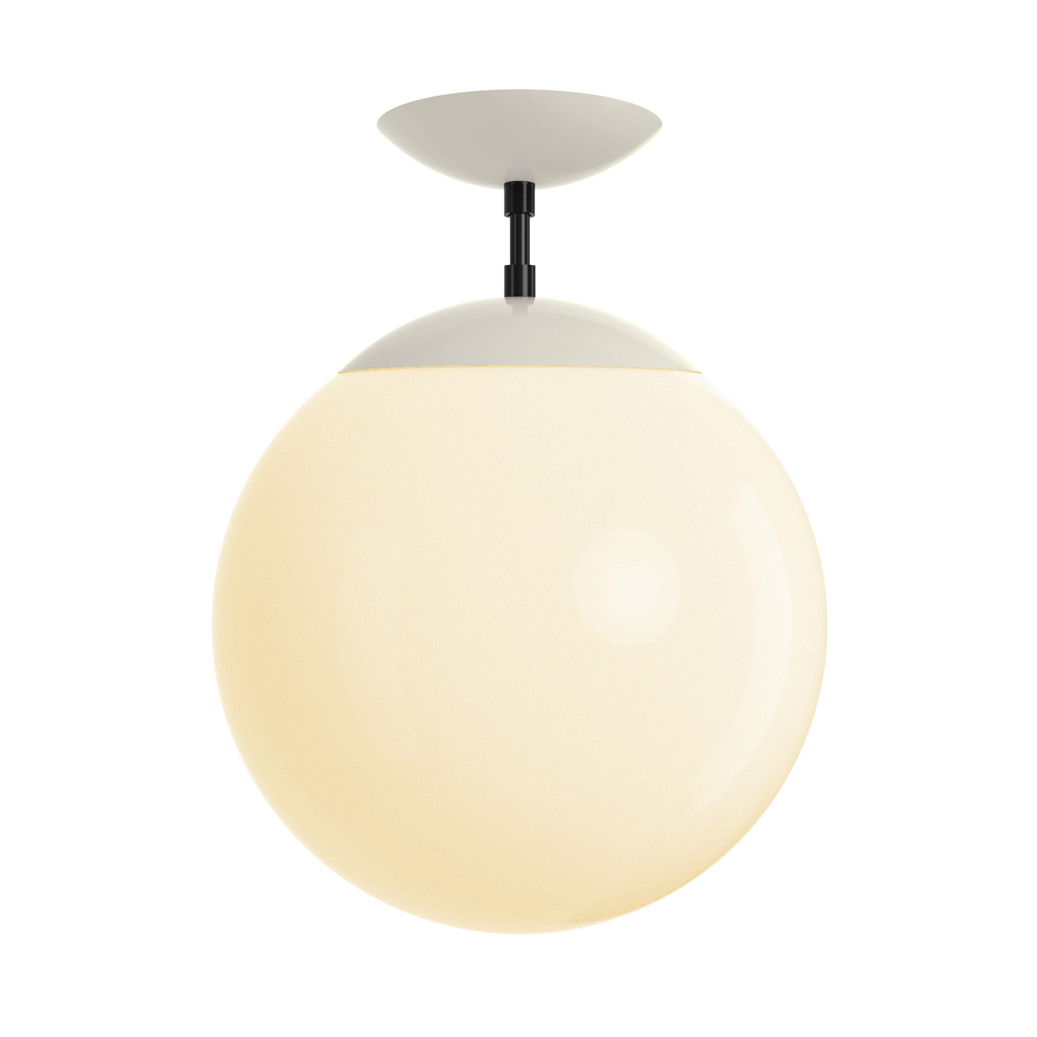 Black and bone cap white globe flush mount 12" dutton brown lighting