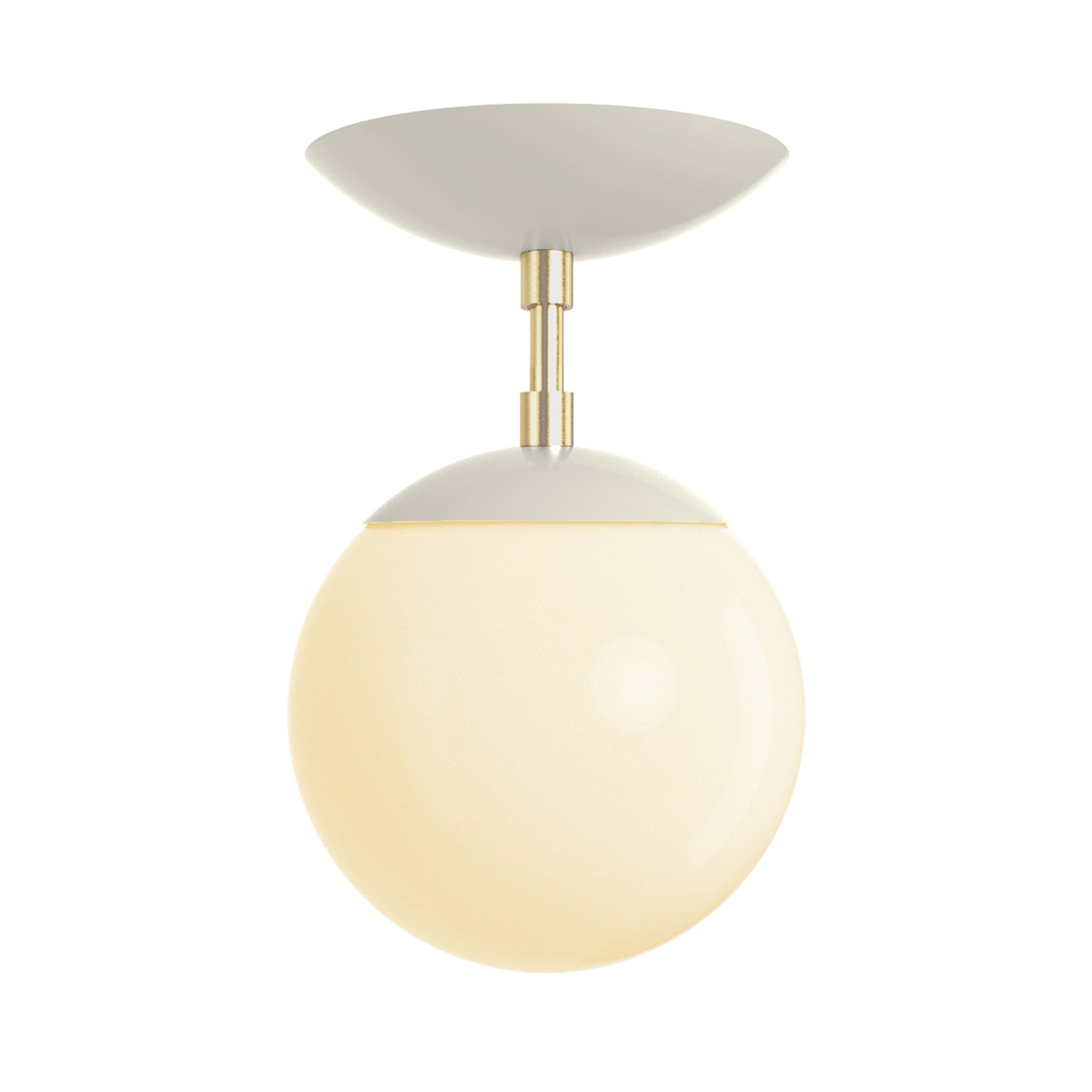 Brass and bone cap globe flush mount 6" dutton brown lighting