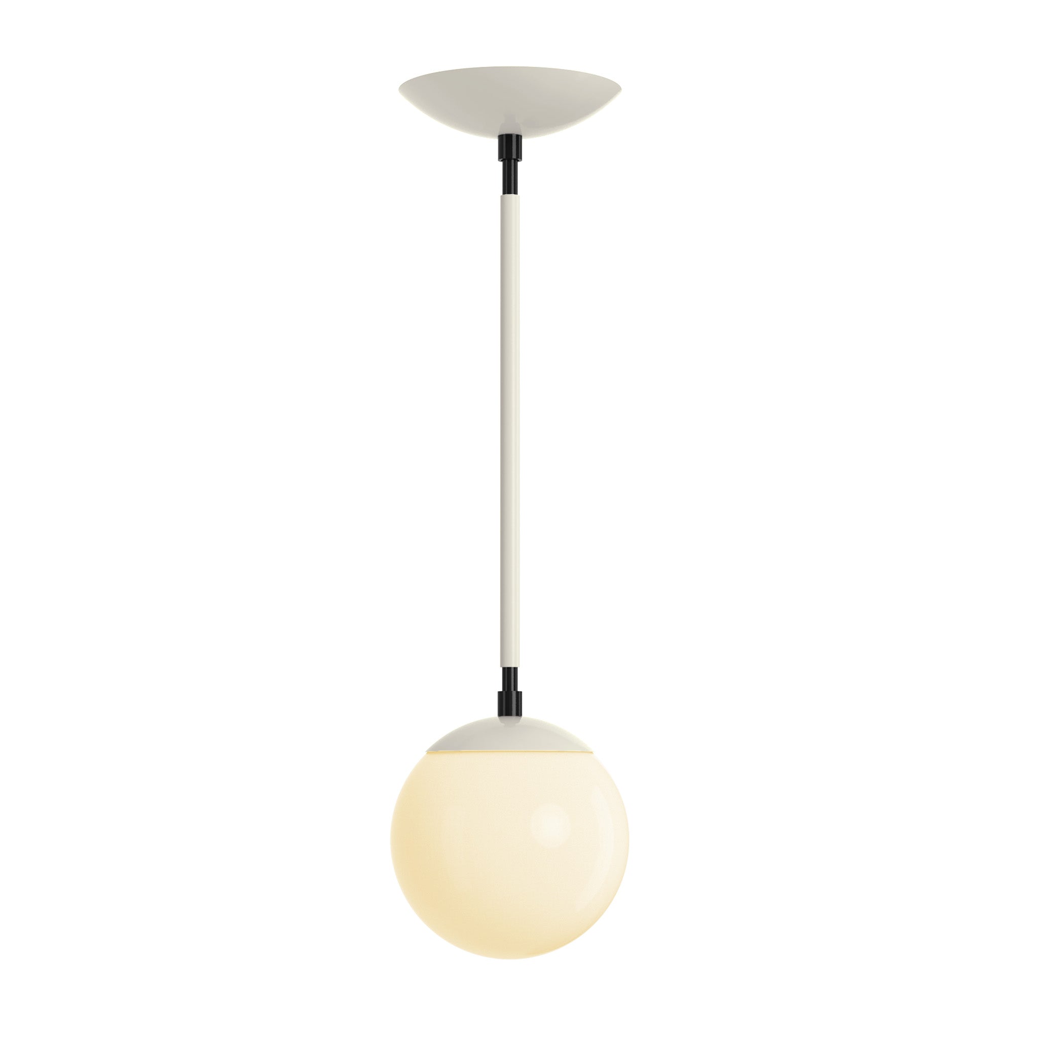 Black and bone cap globe pendant 6" Dutton Brown lighting