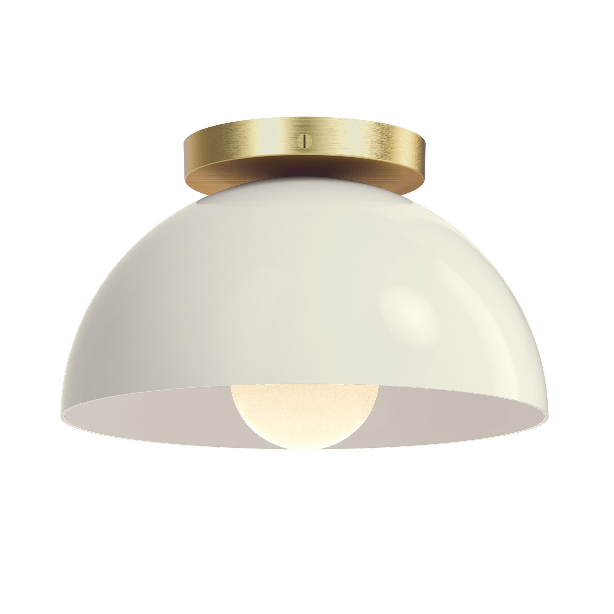 Brass and bone color Hemi flush mount 10" Dutton Brown lighting