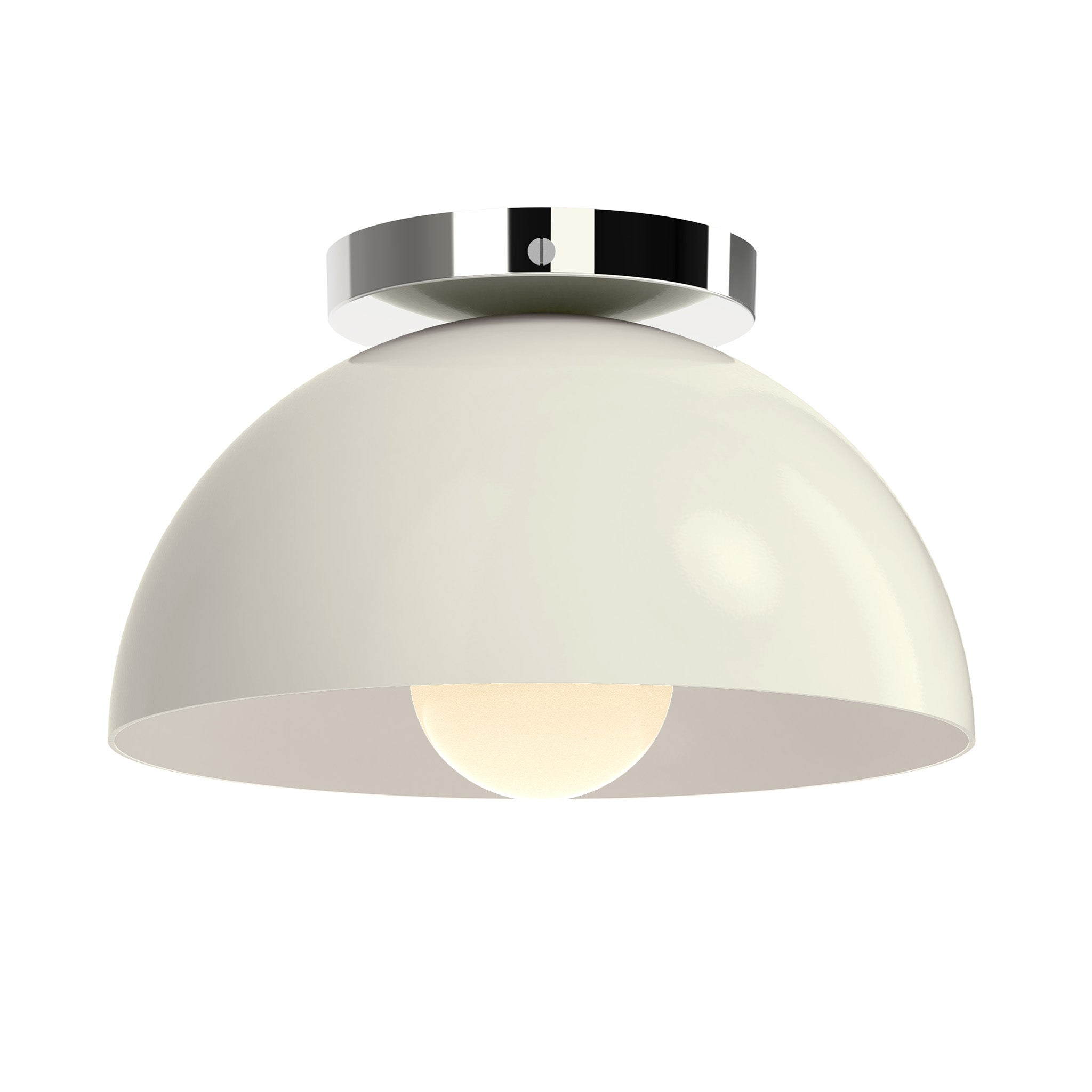Nickel and bone color Hemi flush mount 10" Dutton Brown lighting