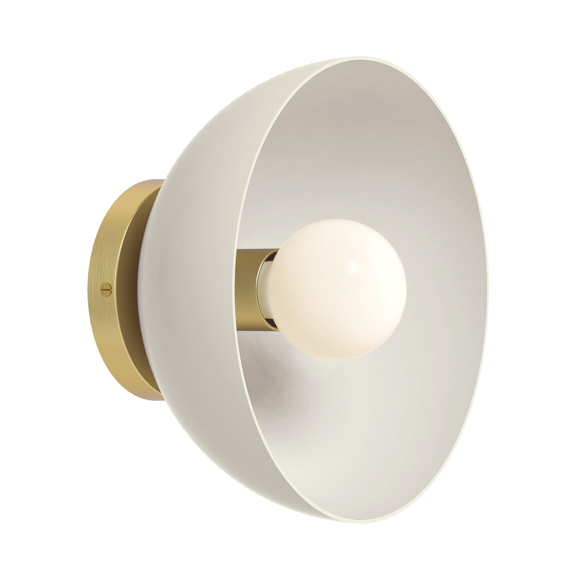 Brass and bone color hemi dome sconce 10" Dutton Brown lighting