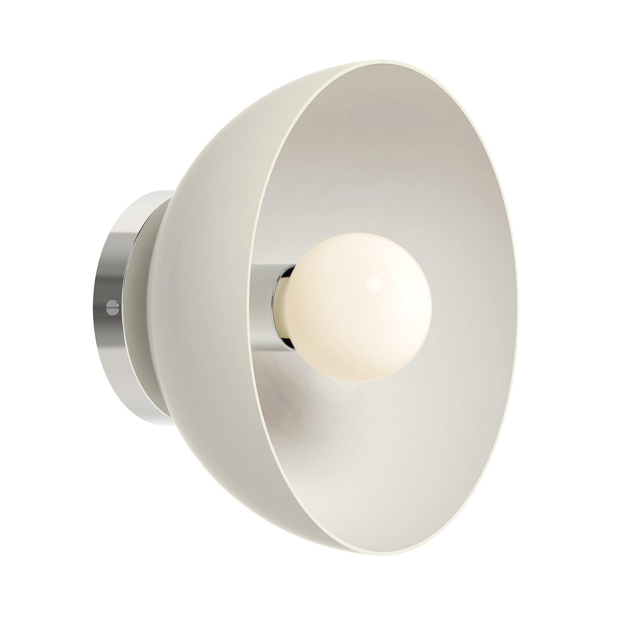 Nickel and chalk color hemi dome sconce 10" Dutton Brown lighting