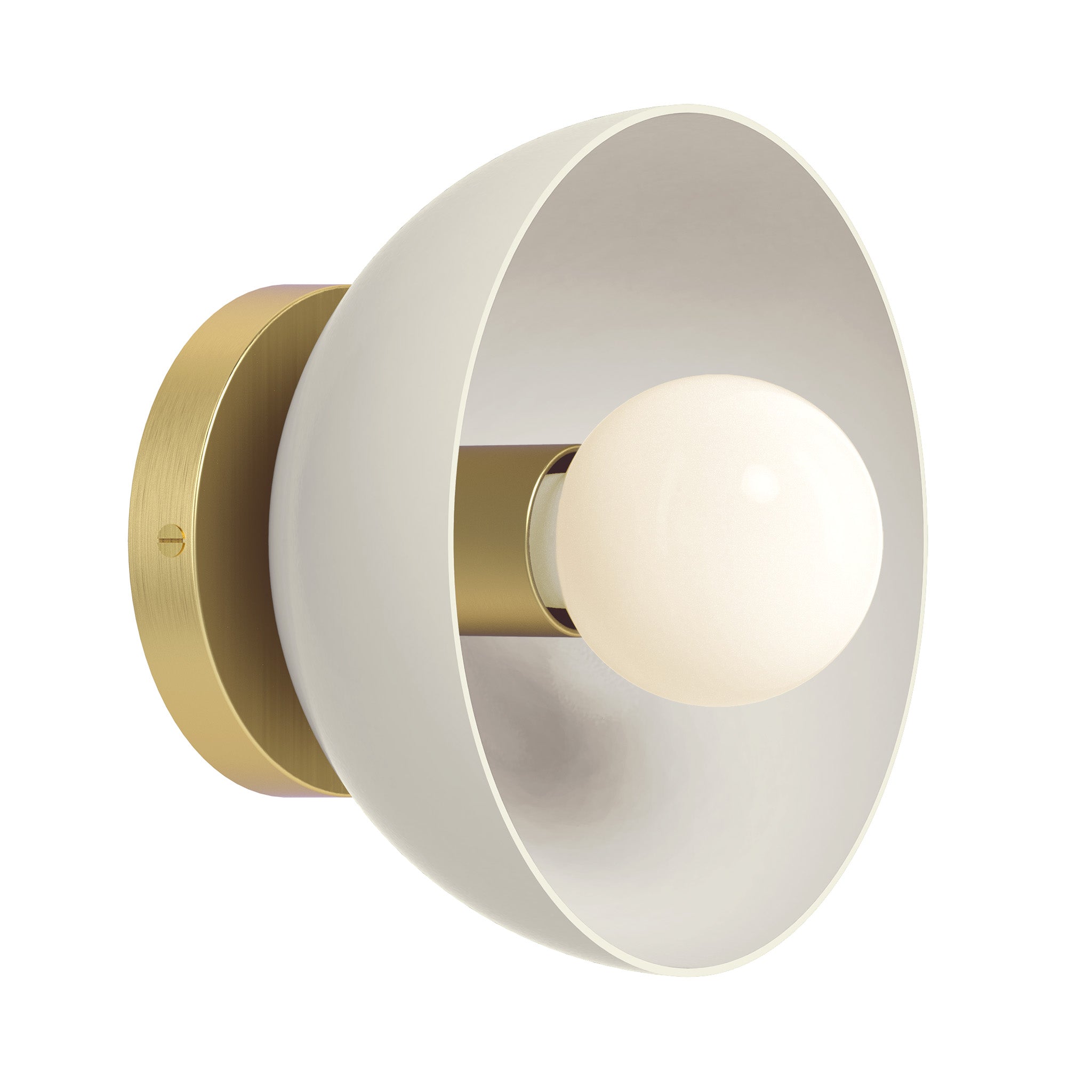 Brass and bone color Hemi sconce 8" Dutton Brown lighting