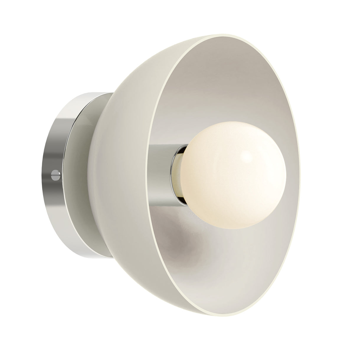 Nickel and bone color Hemi sconce 8" Dutton Brown lighting