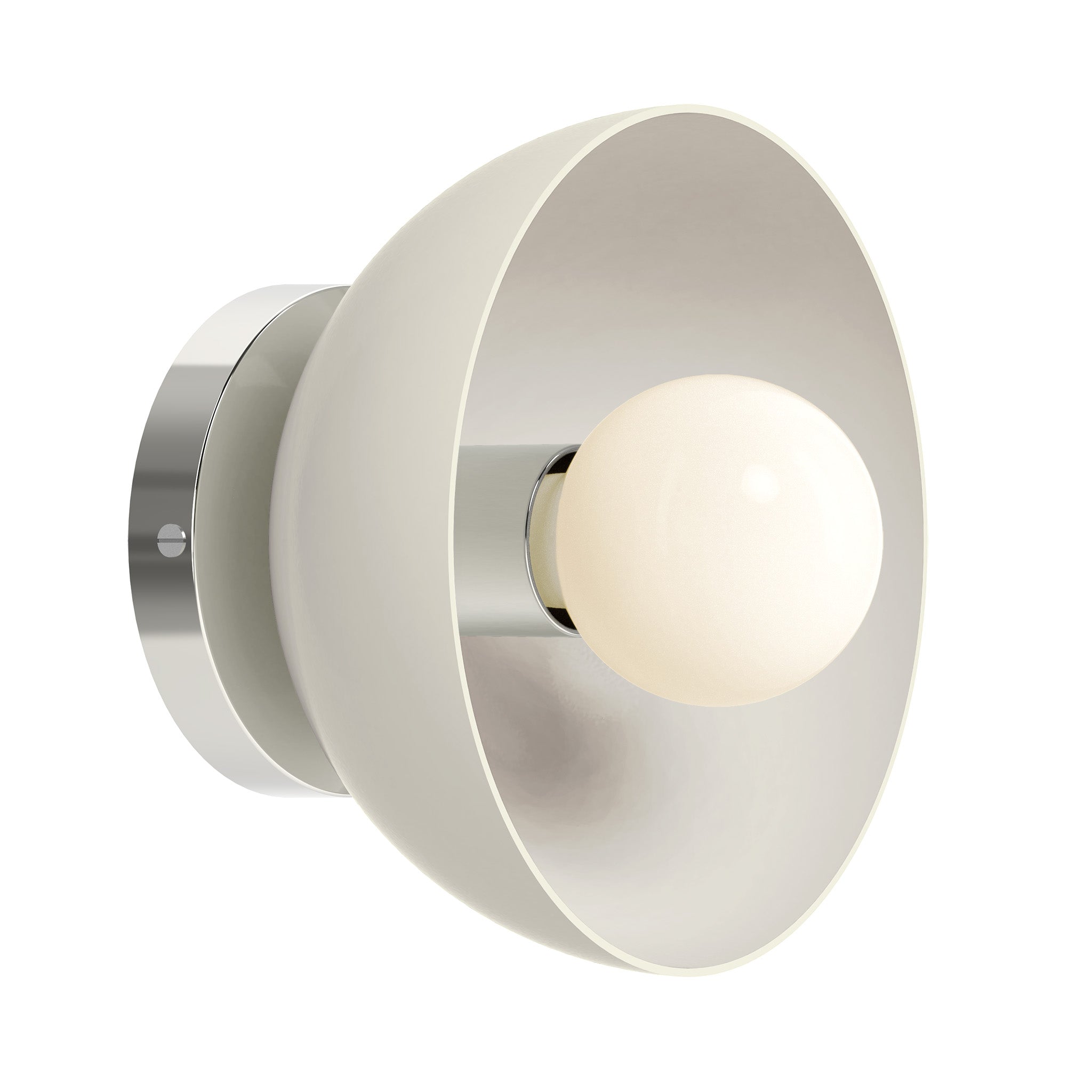 Nickel and chalk color Hemi sconce 8" Dutton Brown lighting