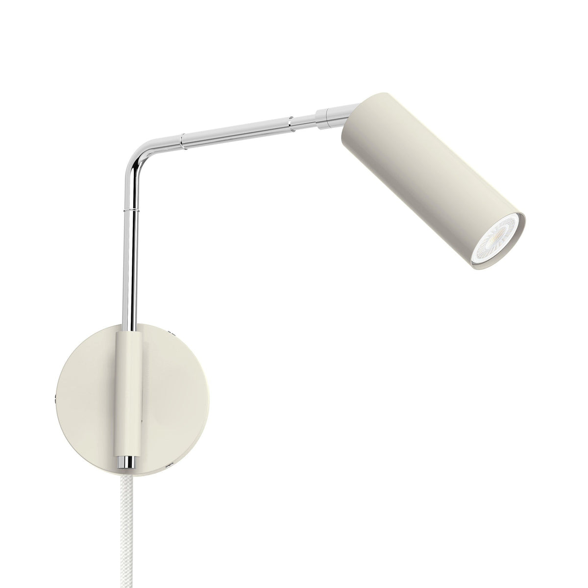nickel bone color reader swing arm plug-in sconce - 9" arm dutton brown lighting
