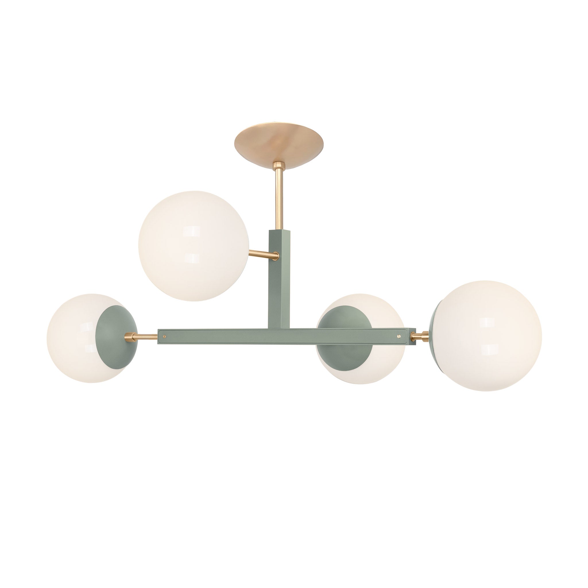 Brass and spa color Status flush mount Dutton Brown lighting