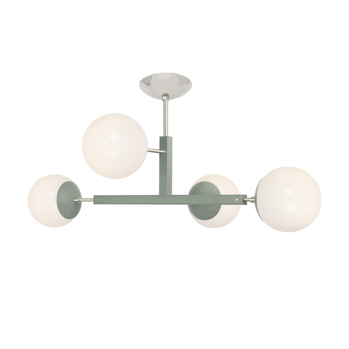 Nickel and spa color Status flush mount Dutton Brown lighting