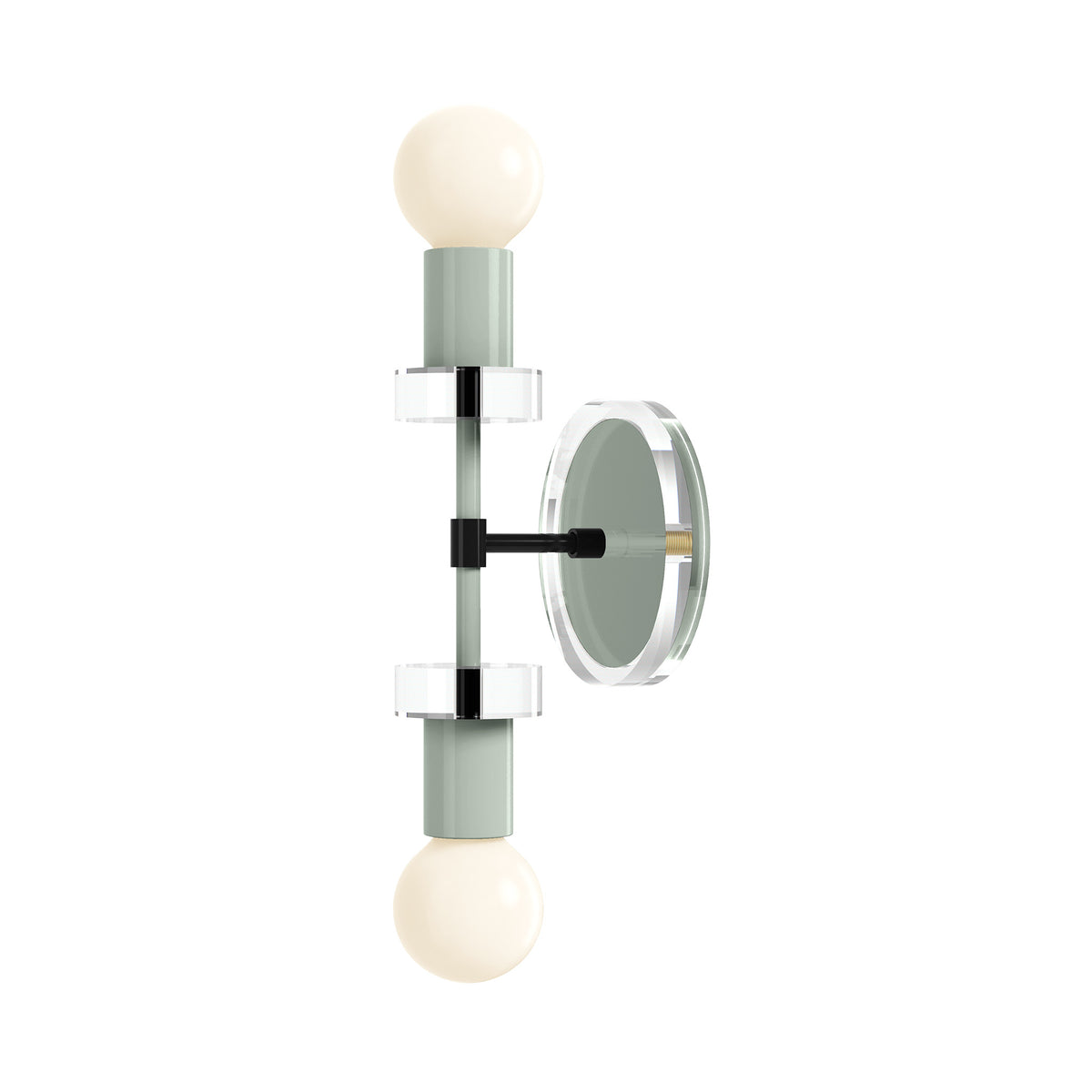 Black and Spa Bianca Acrylic Wall Sconce 12" Dutton Brown Lighting