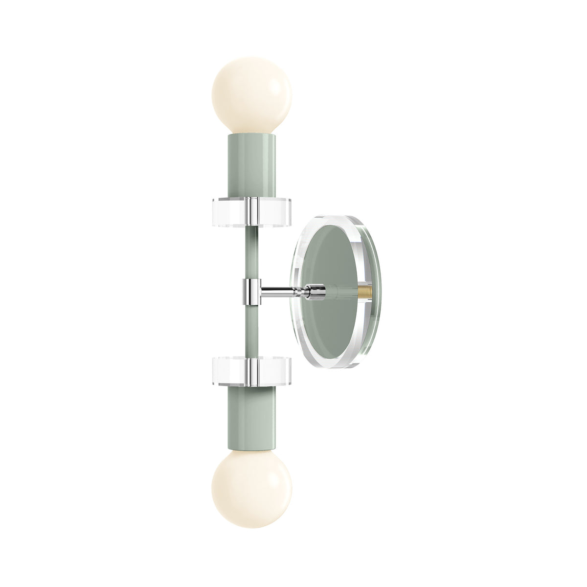 Nickel and Spa Bianca Acrylic Wall Sconce 12" Dutton Brown Lighting