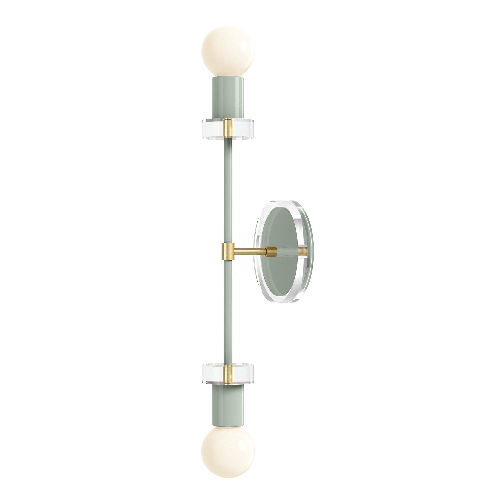 Brass and Spa Bianca Acrylic Wall Sconce 20" Dutton Brown Lighting