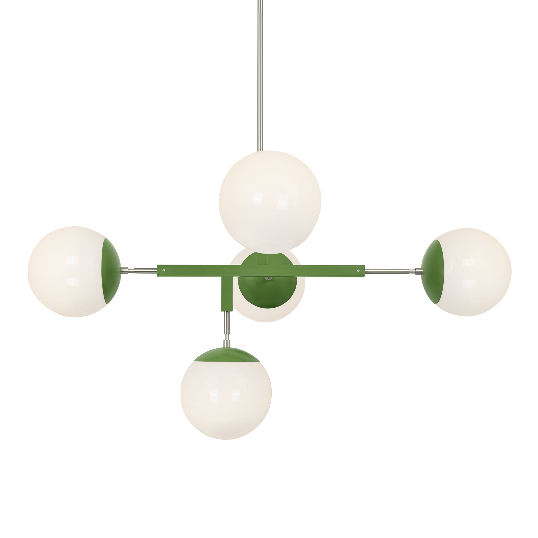 Nickel and lagoon color Big Prisma chandelier 42" Dutton Brown lighting