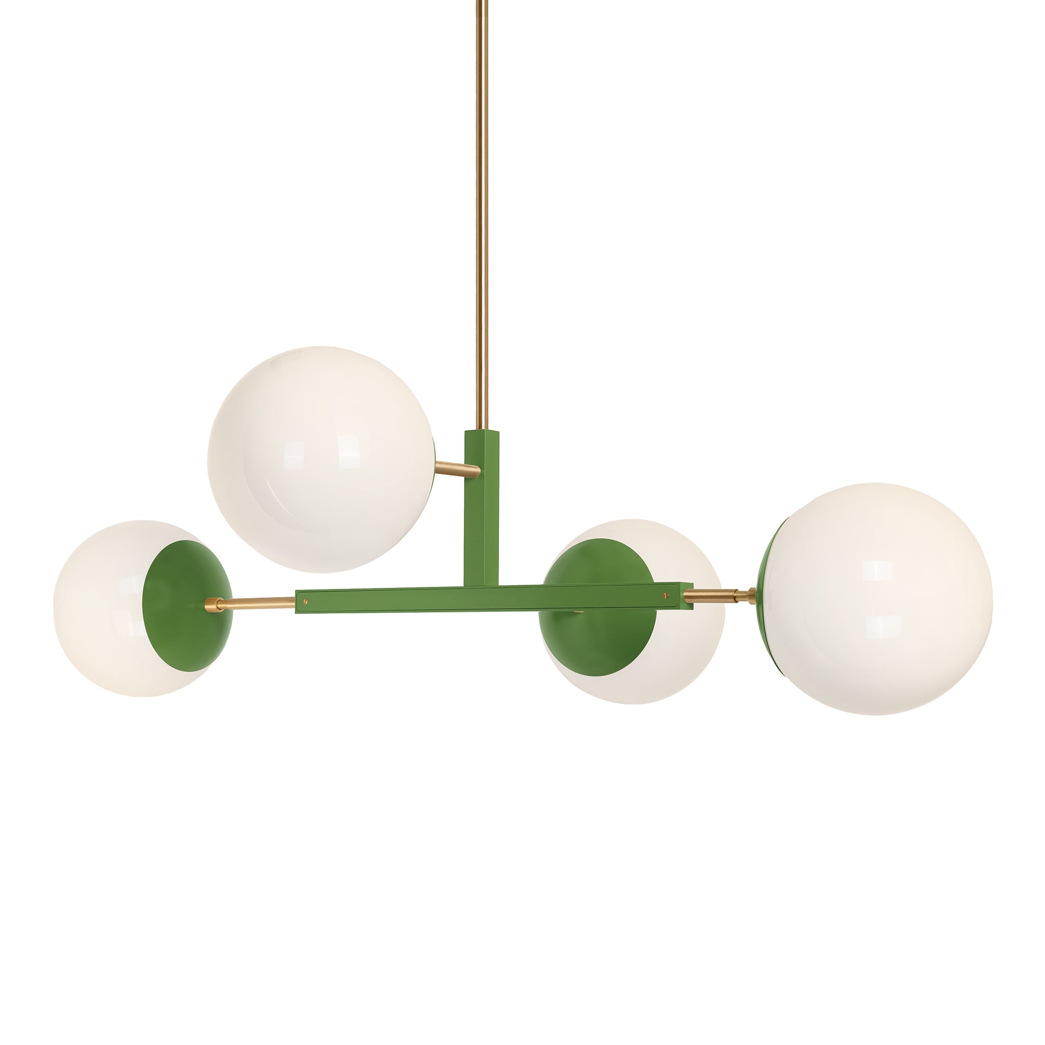 Brass and python green color Big Status chandelier 42" Dutton Brown lighting