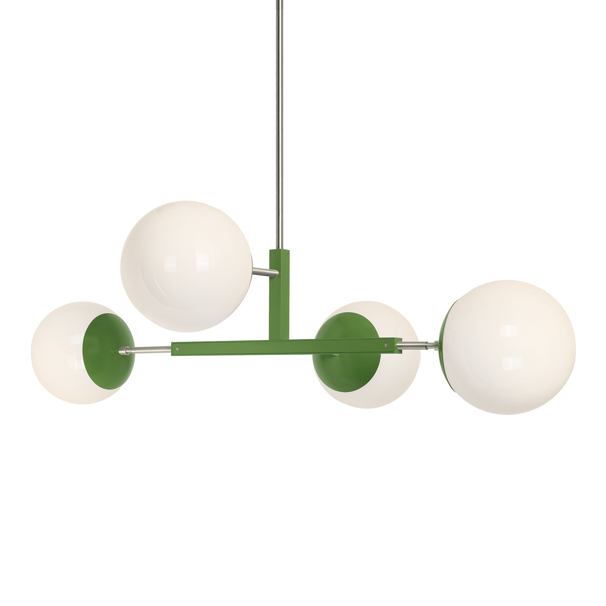 Nickel and lagoon color Big Status chandelier 42" Dutton Brown lighting