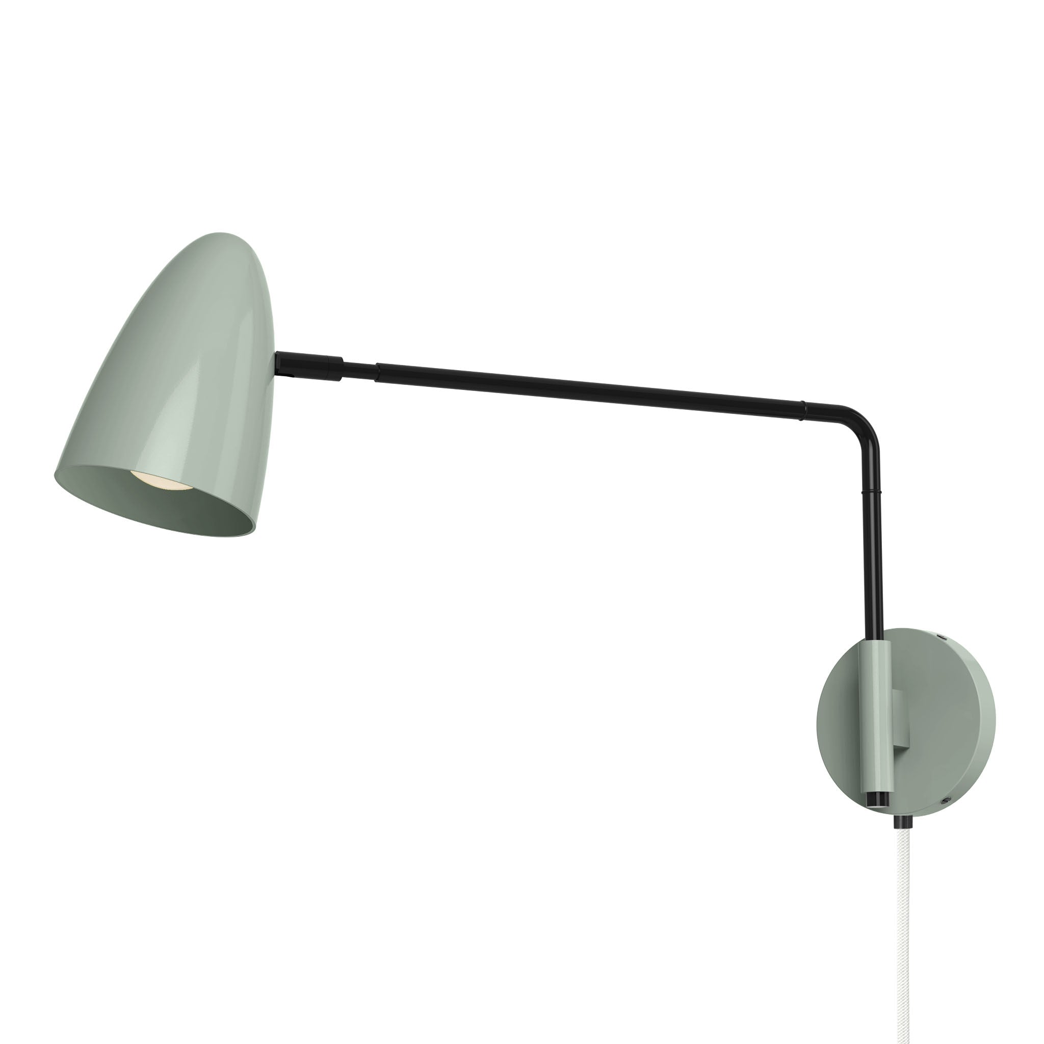 black spa color boom swing arm plug-in sconce 17" arm dutton brown lighting