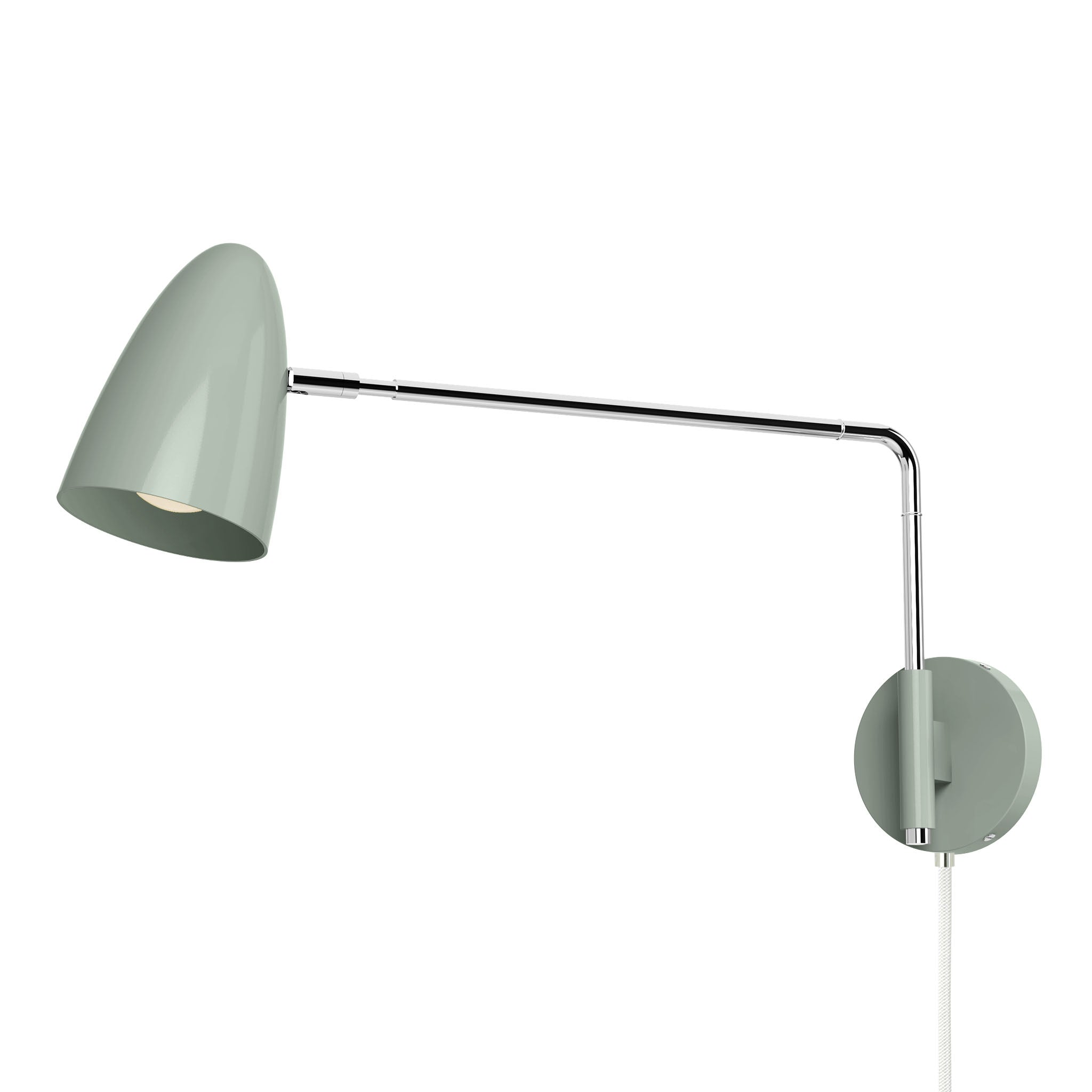 nickel spa color boom swing arm plug-in sconce 17" arm dutton brown lighting