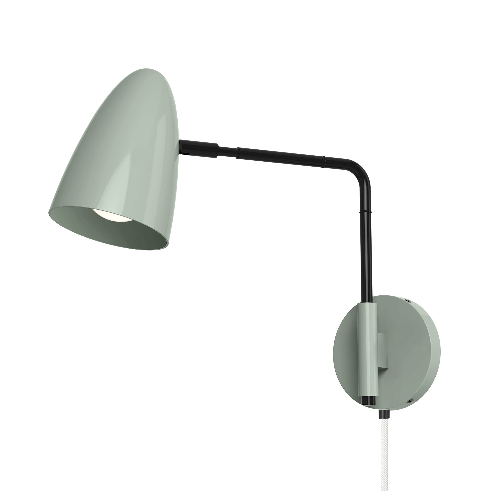 black spa color boom swing arm plug-in sconce 9" arm dutton brown lighting