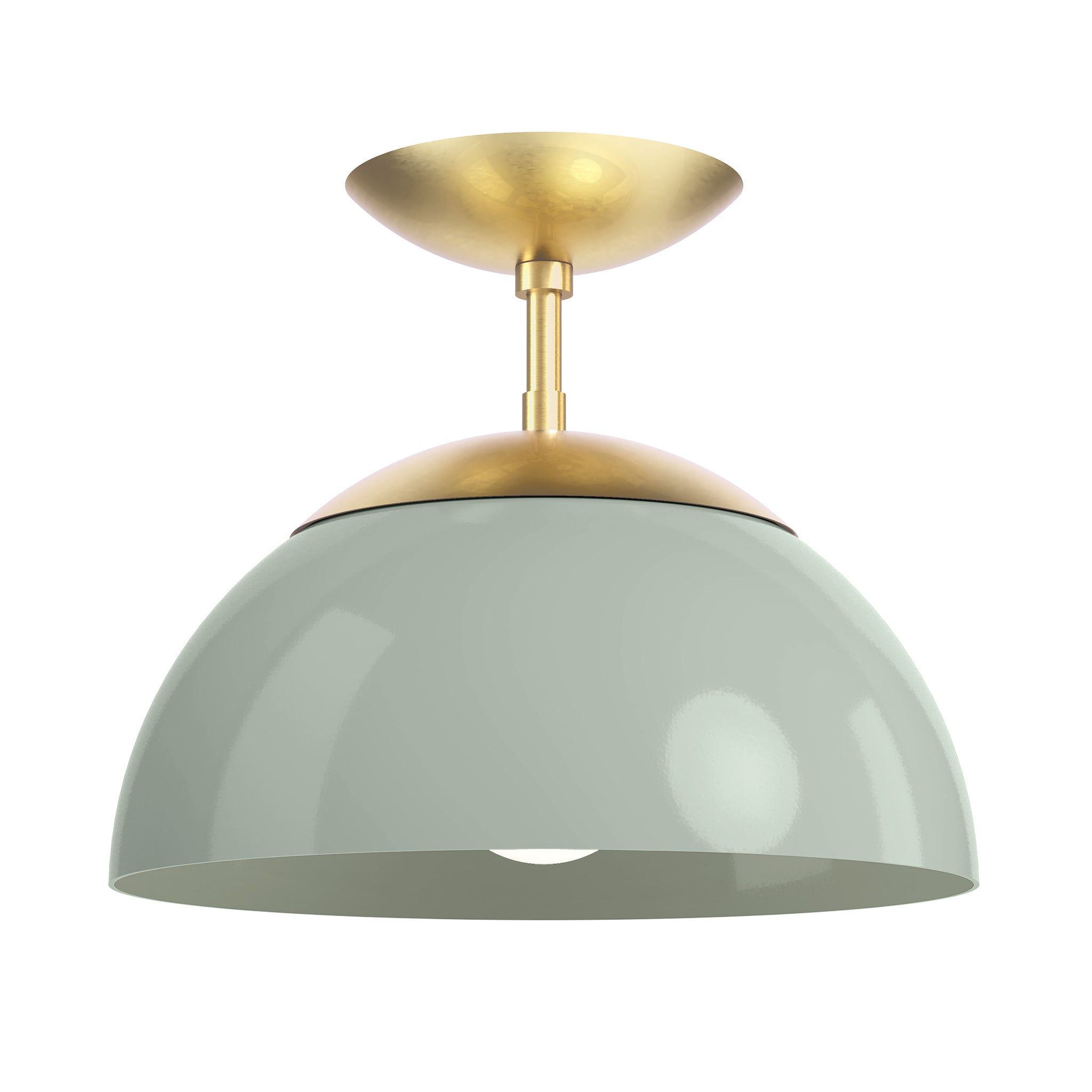 Brass and Spa Green color cadbury flush mount 12" dutton brown lighting