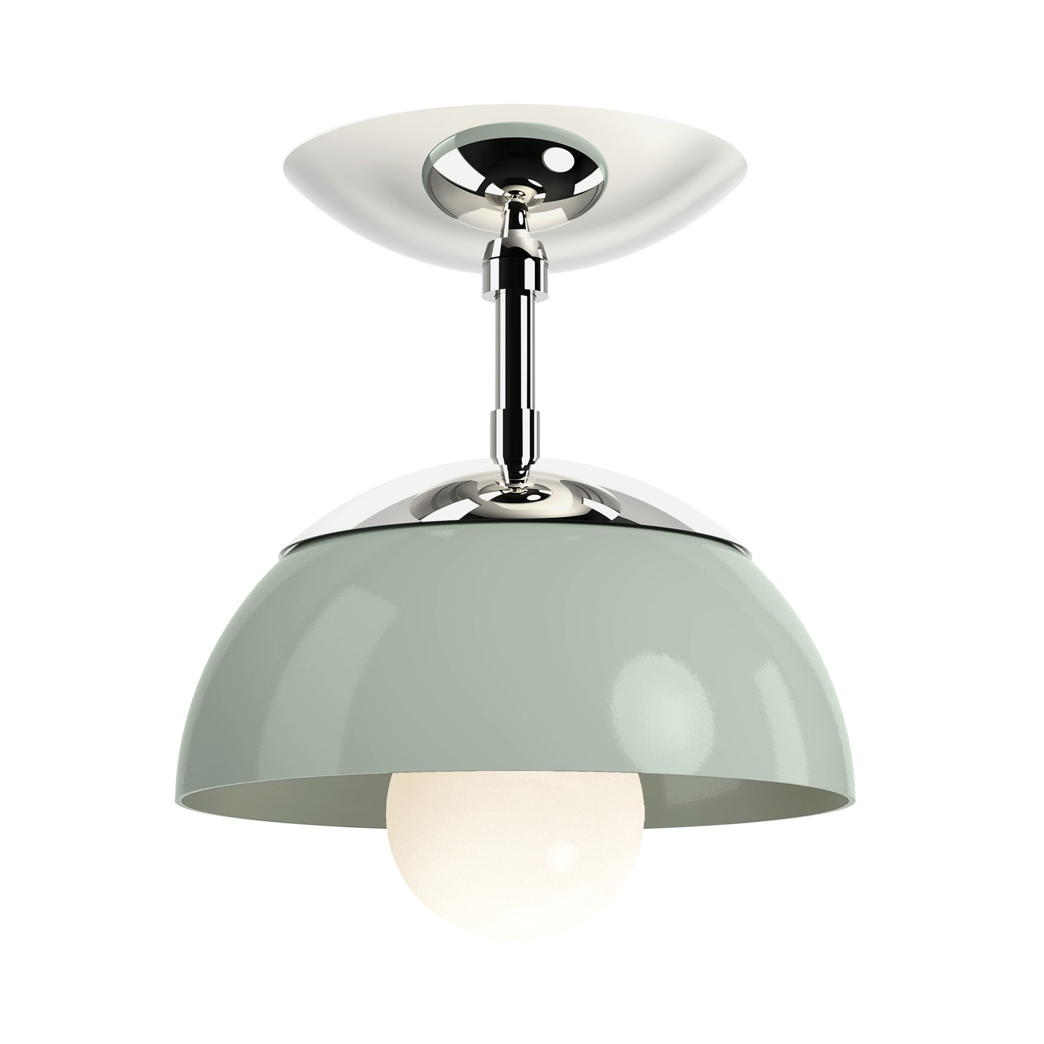 nickel spa color cadbury flush mount 8" dutton brown lighting