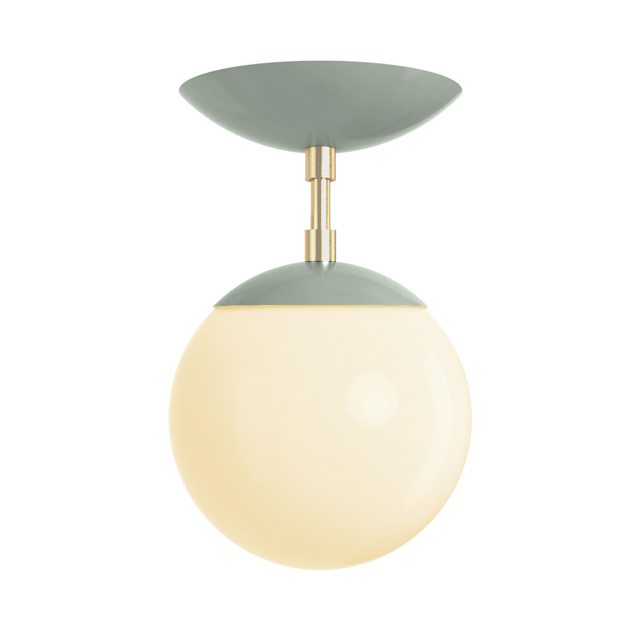 Brass and spa cap globe flush mount 6" dutton brown lighting