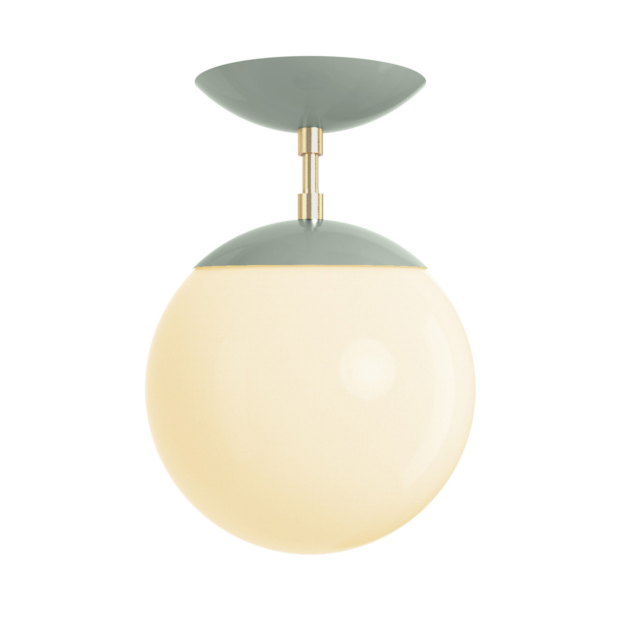 Brass and spa cap globe flush mount 8" dutton brown lighting