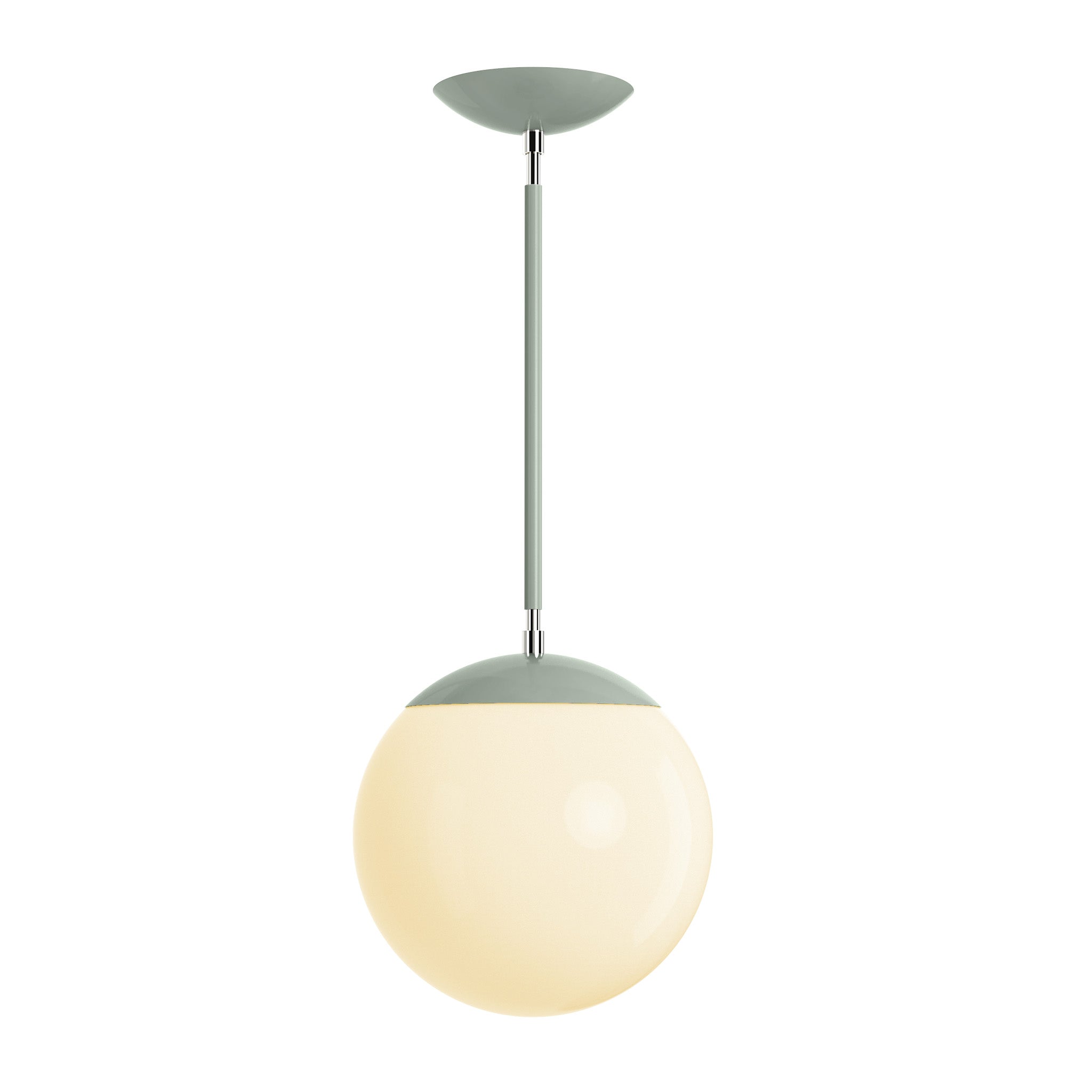 Polished nickel and spa cap globe pendant 10" dutton brown lighting