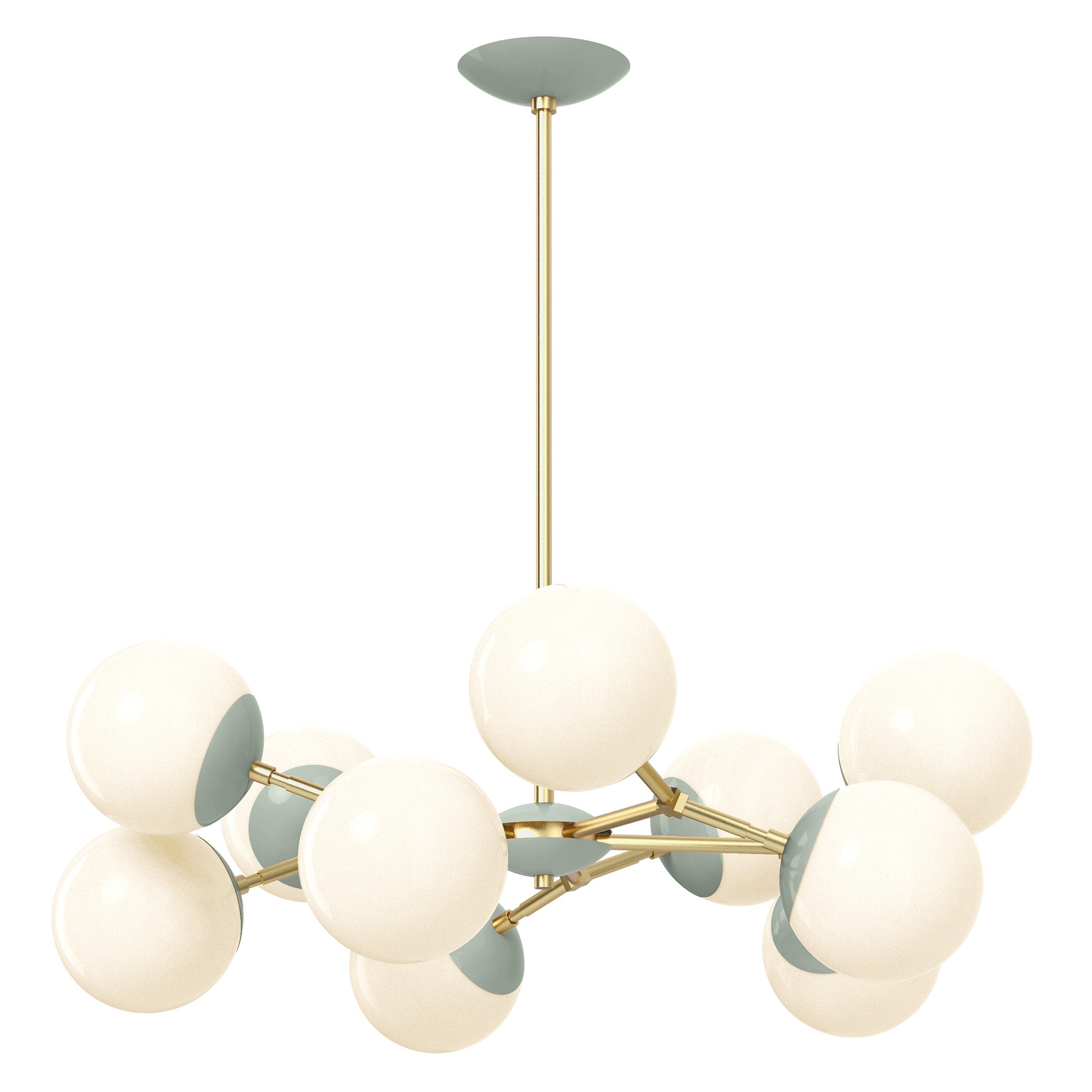 Brass and spa color Crown chandelier 32" Dutton Brown lighting