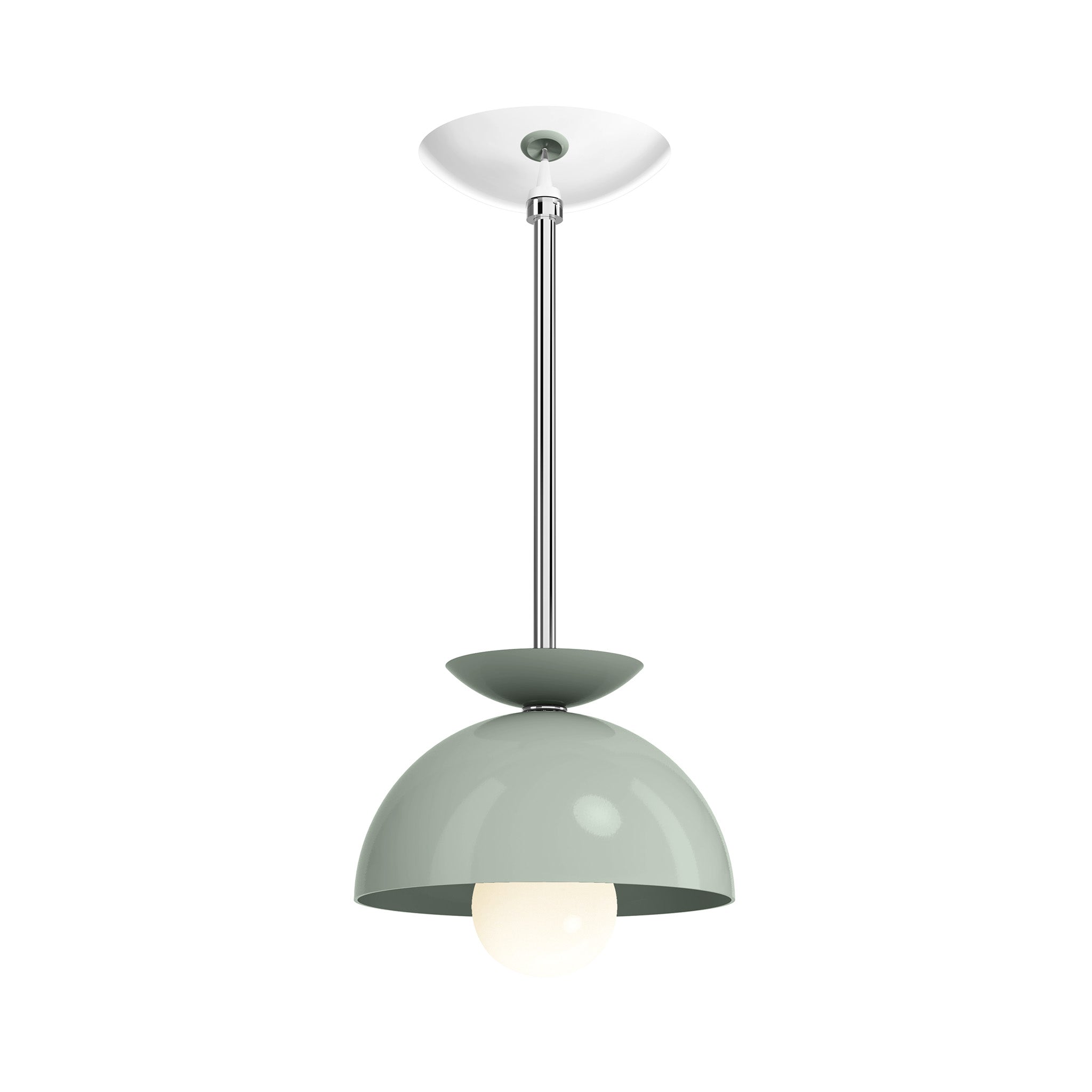 Nickel and spa green color Echo pendant 8" Dutton Brown lighting