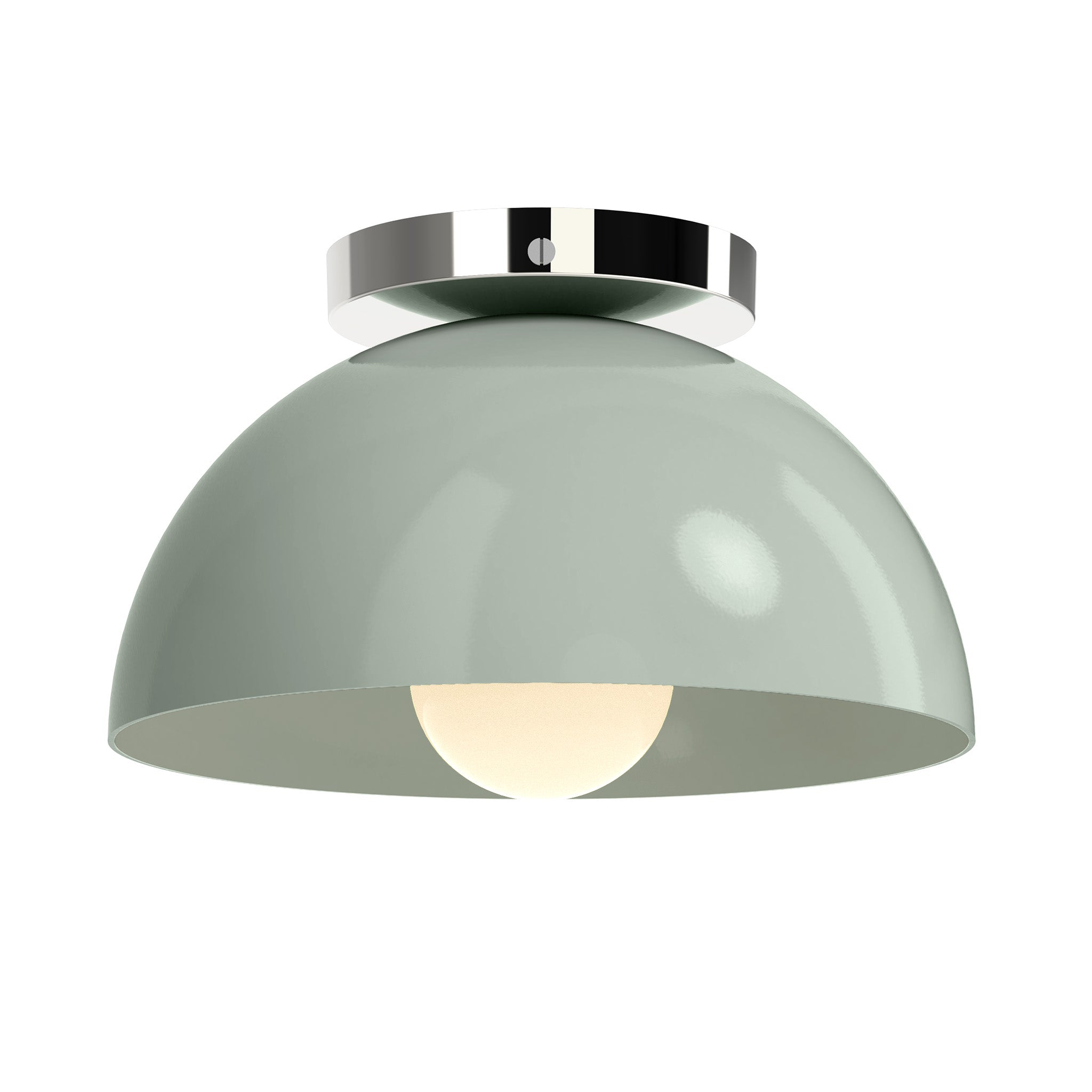Nickel and spa color Hemi flush mount 10" Dutton Brown lighting