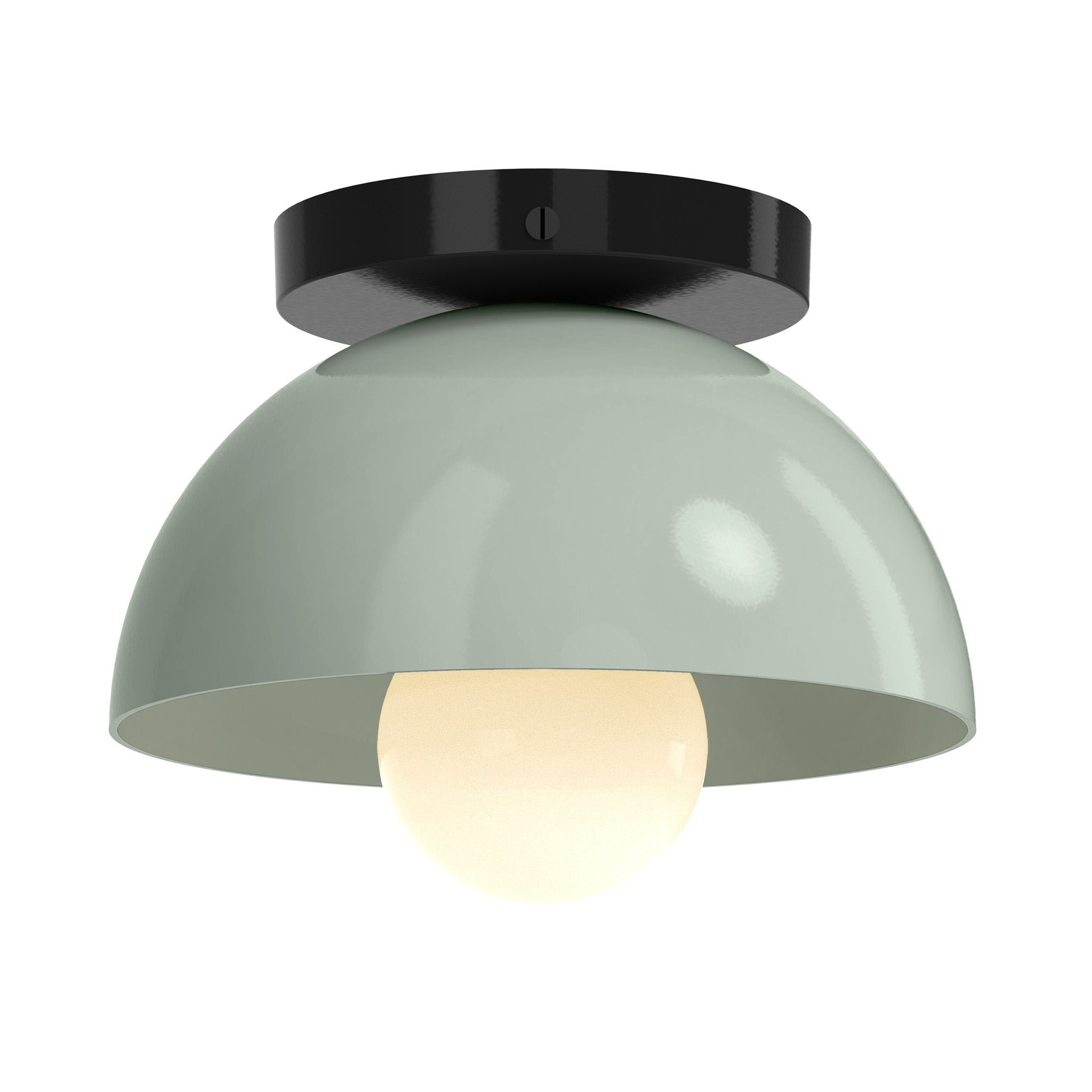 Black and spa color Hemi flush mount 8" Dutton Brown lighting